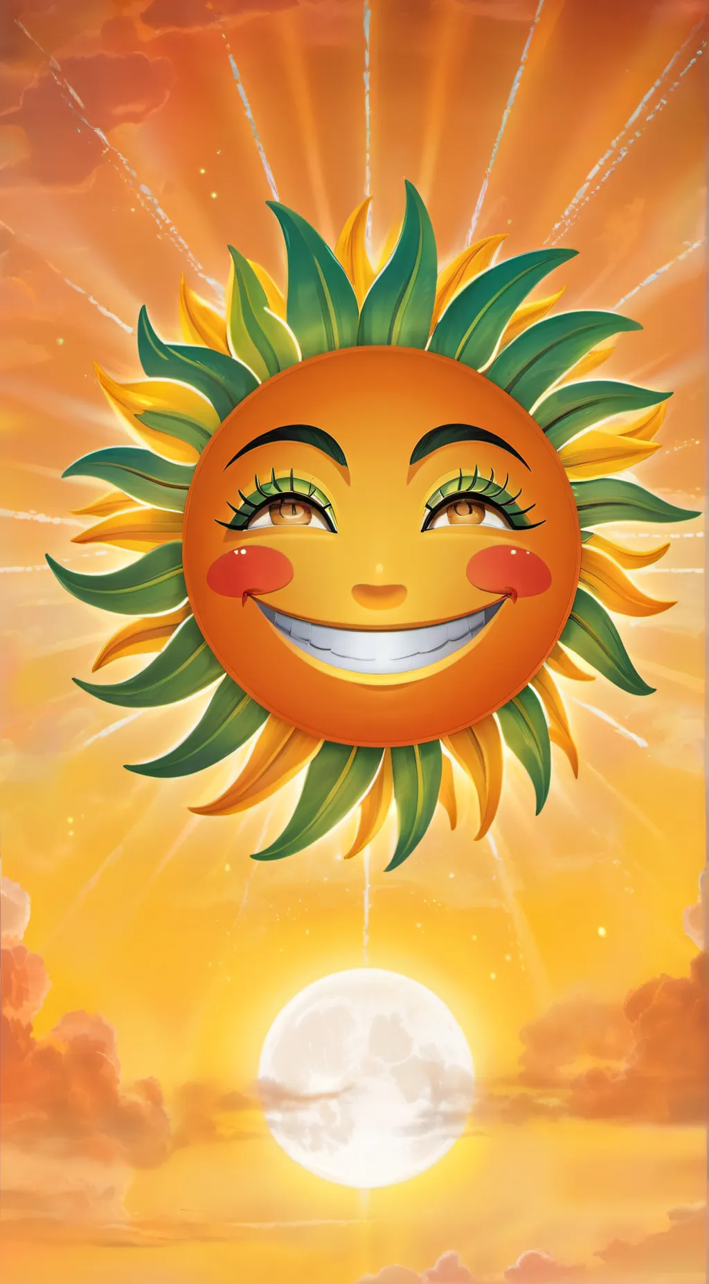 ai character:  Sun background