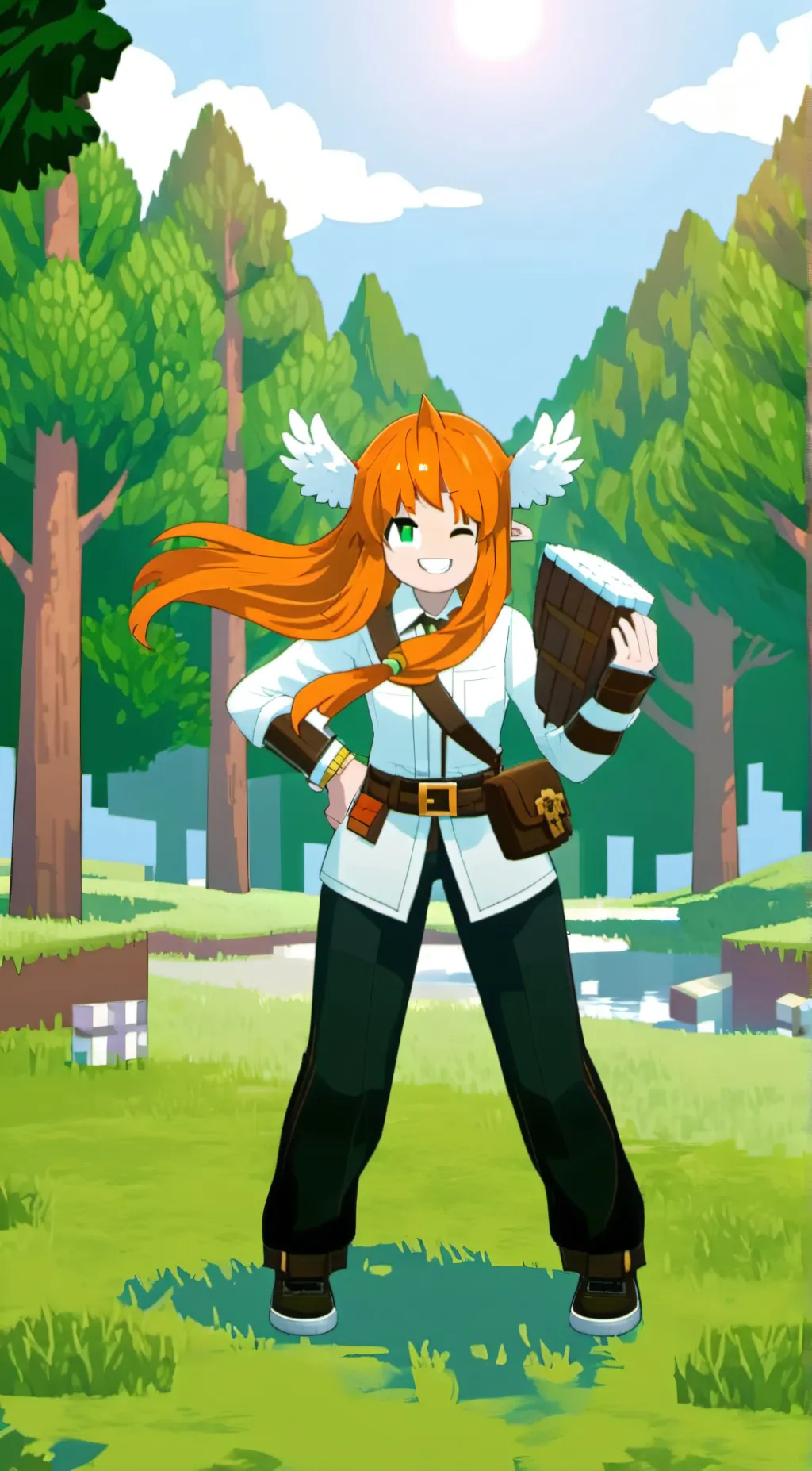 ai character: Alex (Minecraft) background