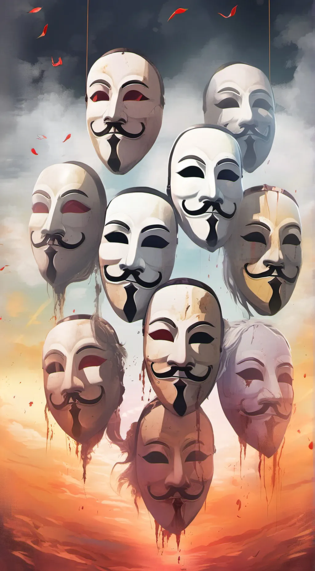 ai character: The Tragedy Masks background