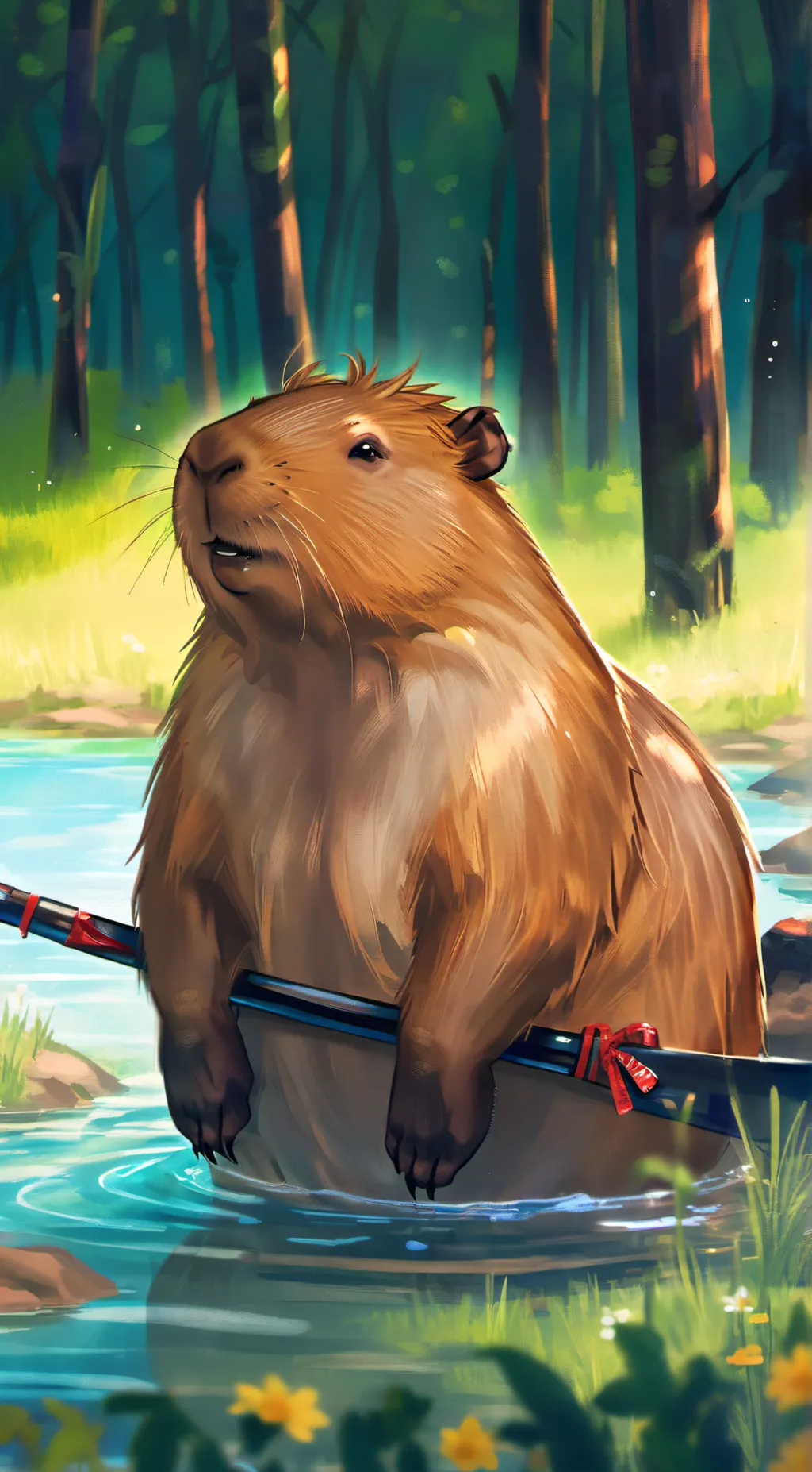 ai character: Capybara  background