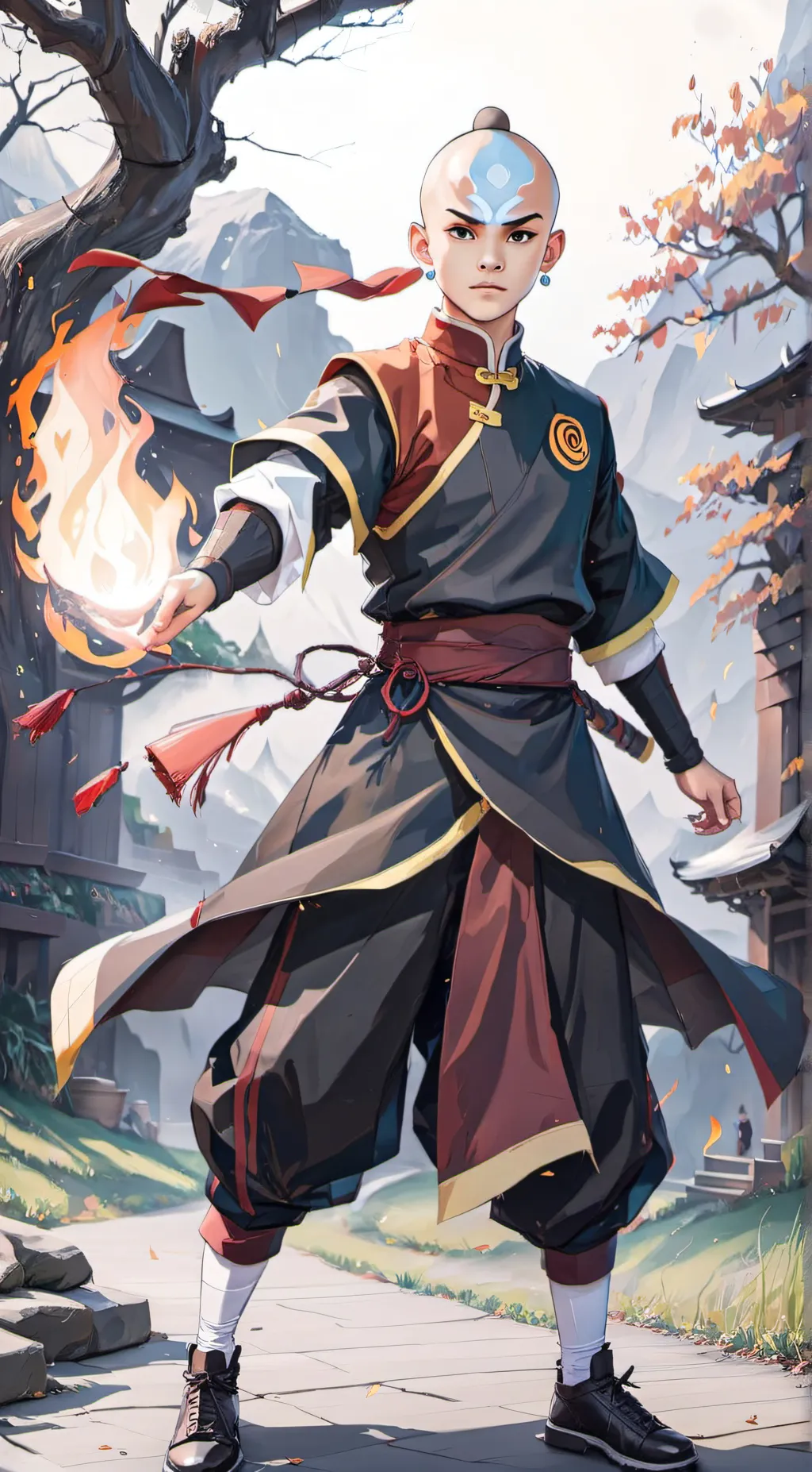 ai character: Aang The Avatar background