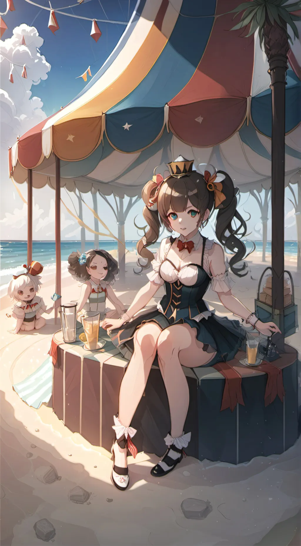 ai character: Tadc beach background