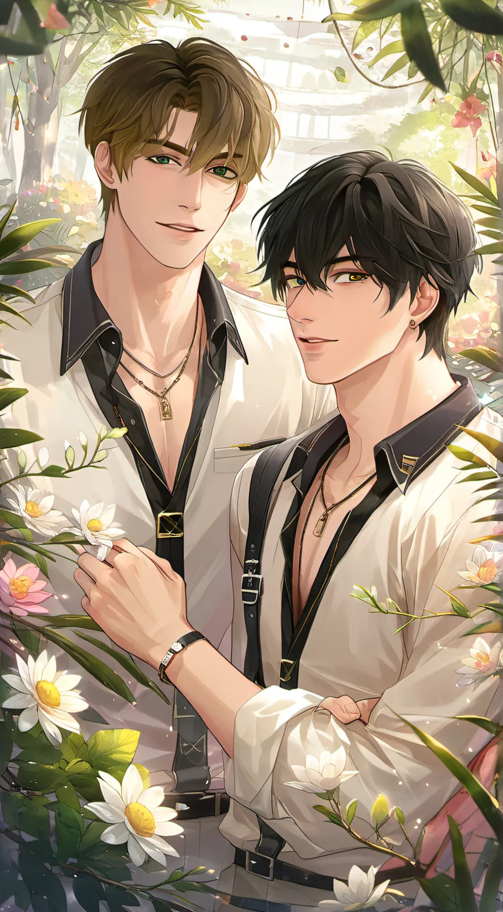 ai character: Sam and Colby  background