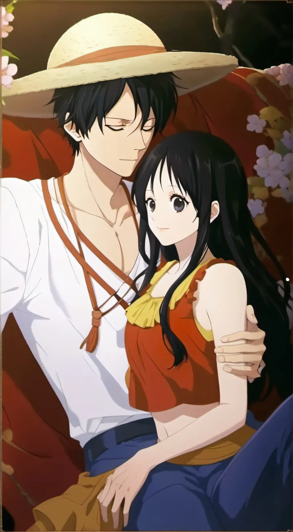 ai character: Luffy and Boa background