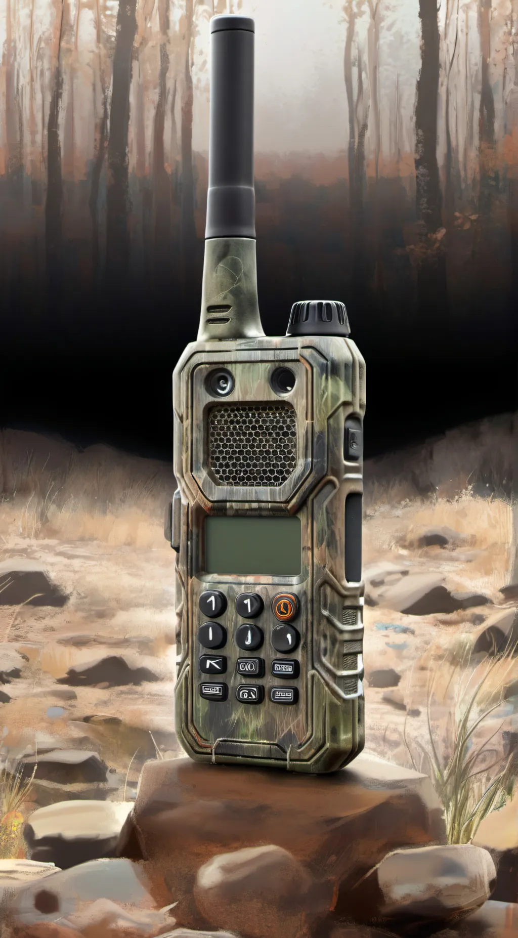 ai character: walkie talkie background