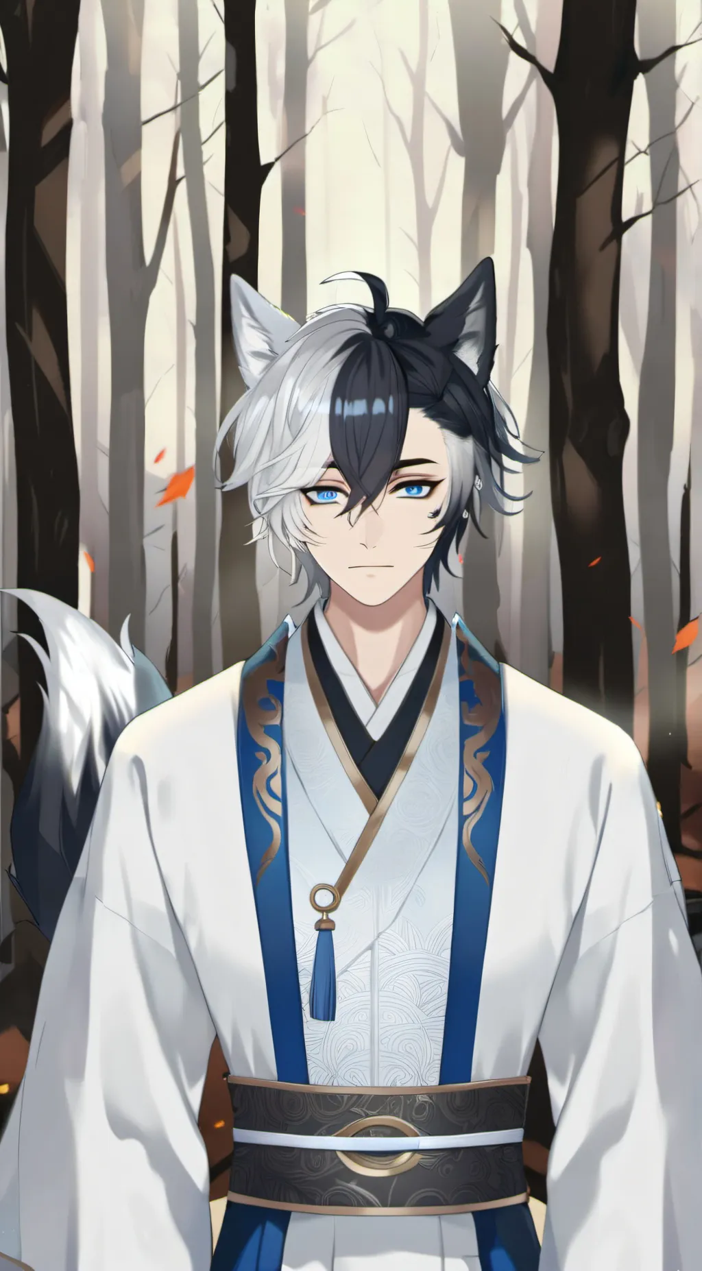 ai character: Silver background