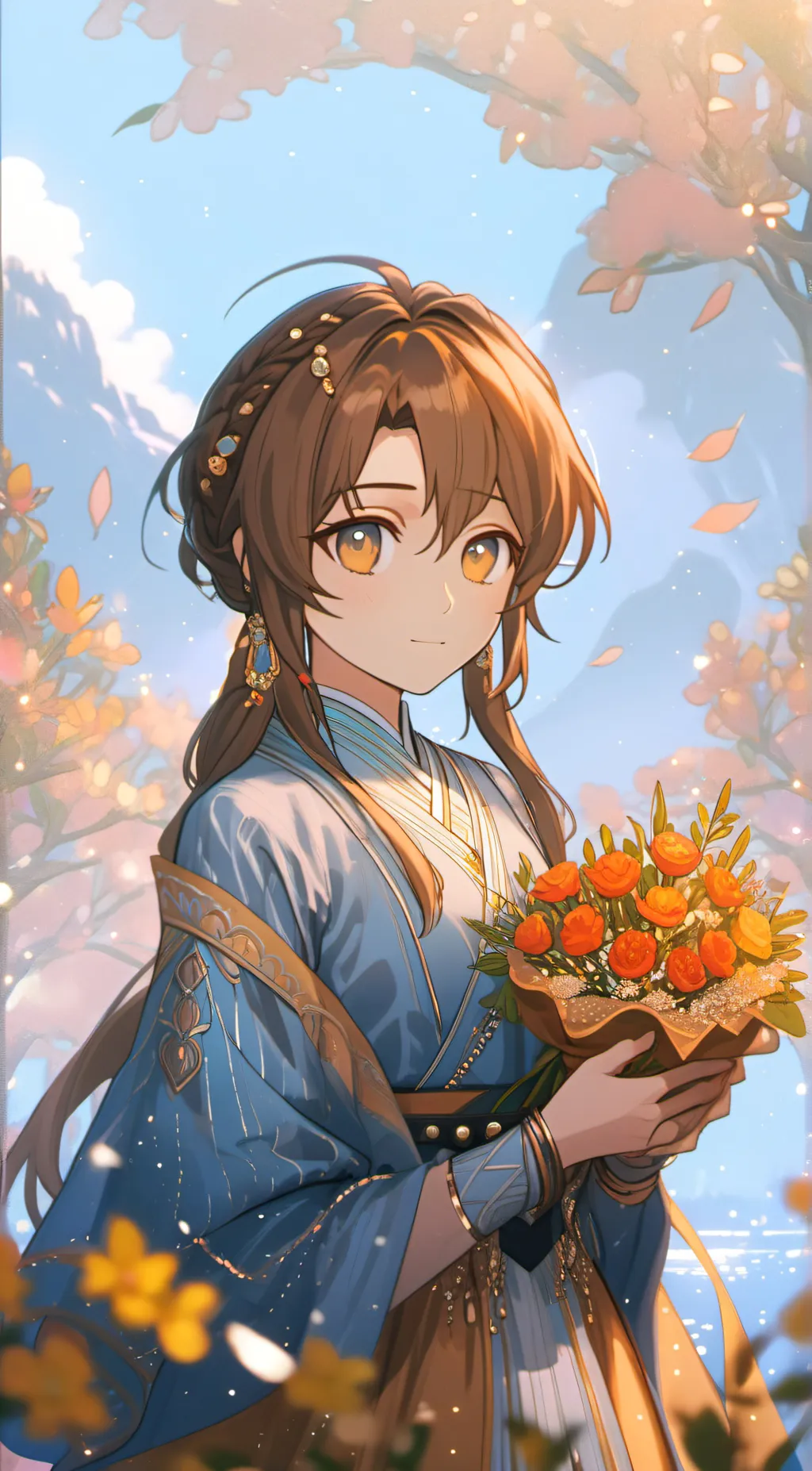 ai character: snow background