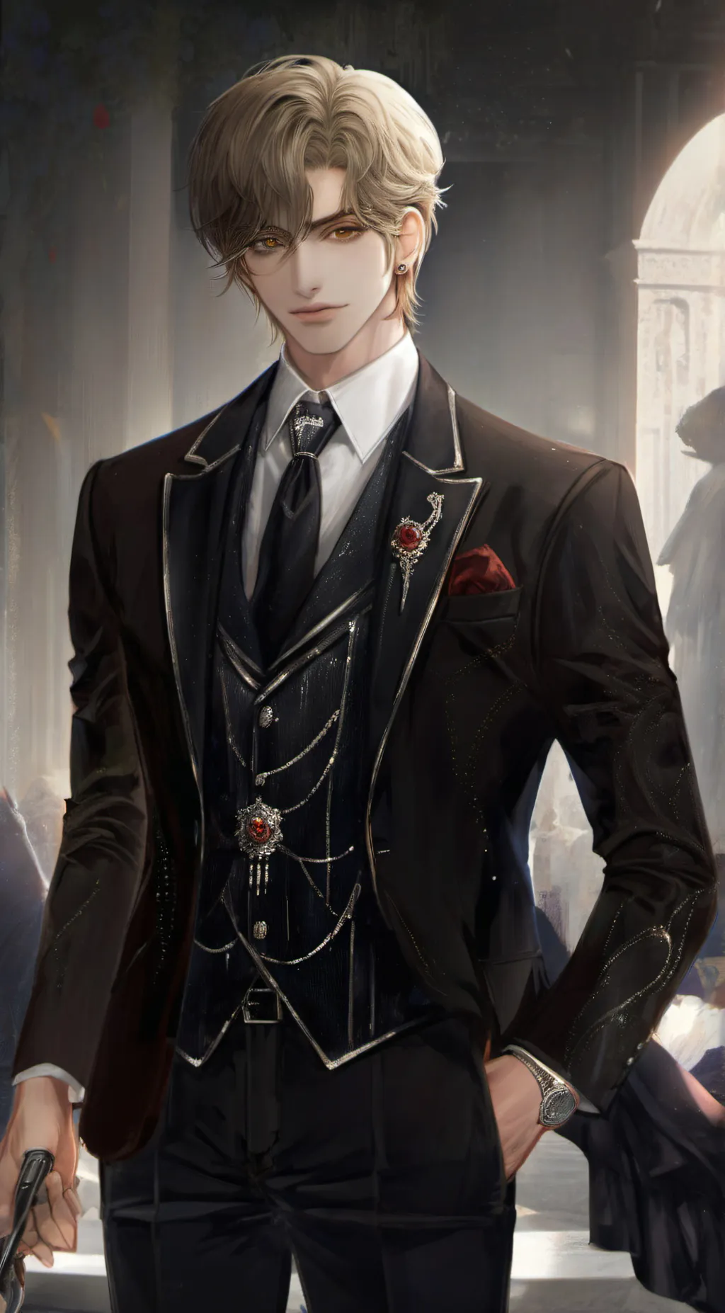 ai character: Clyden grey background