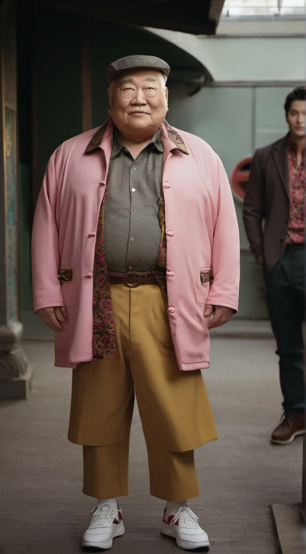 ai character: Old fat chineseman background