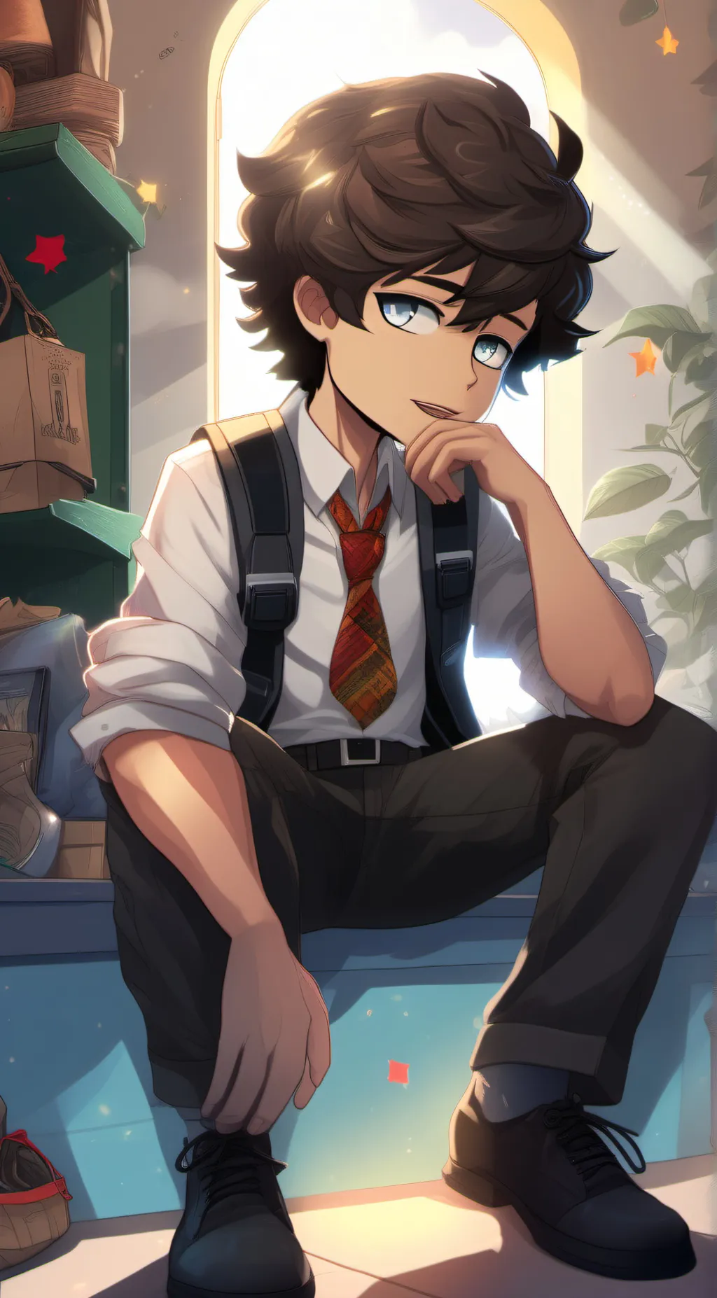 ai character: Evan afton /norman background