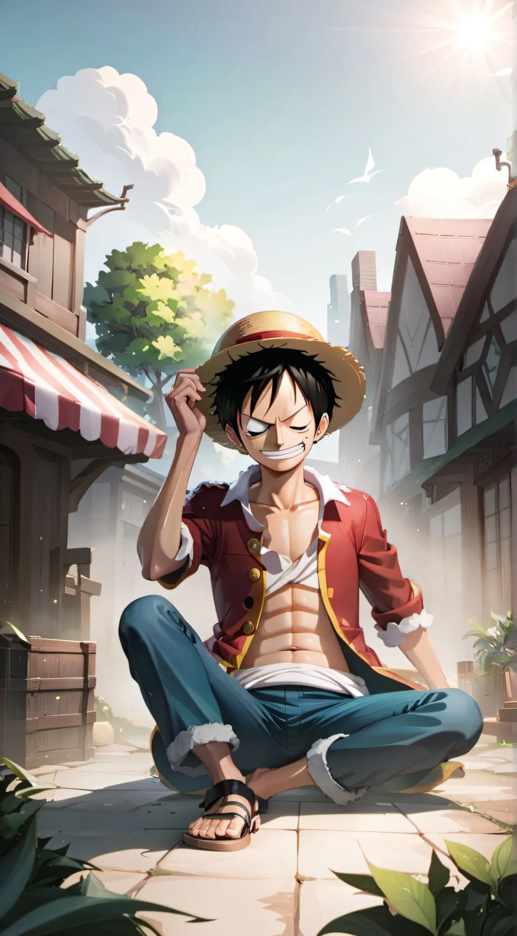 ai character: Monkey.D.Luffy background