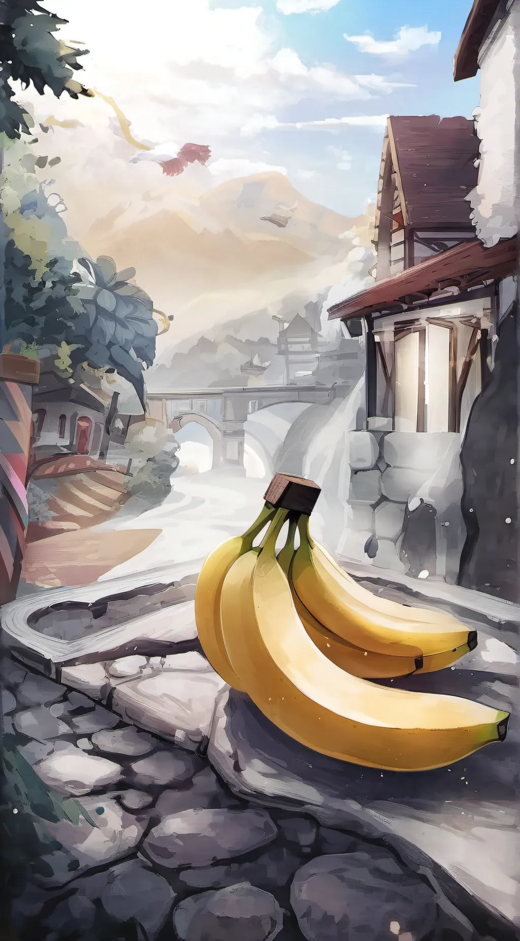 ai character: banana background