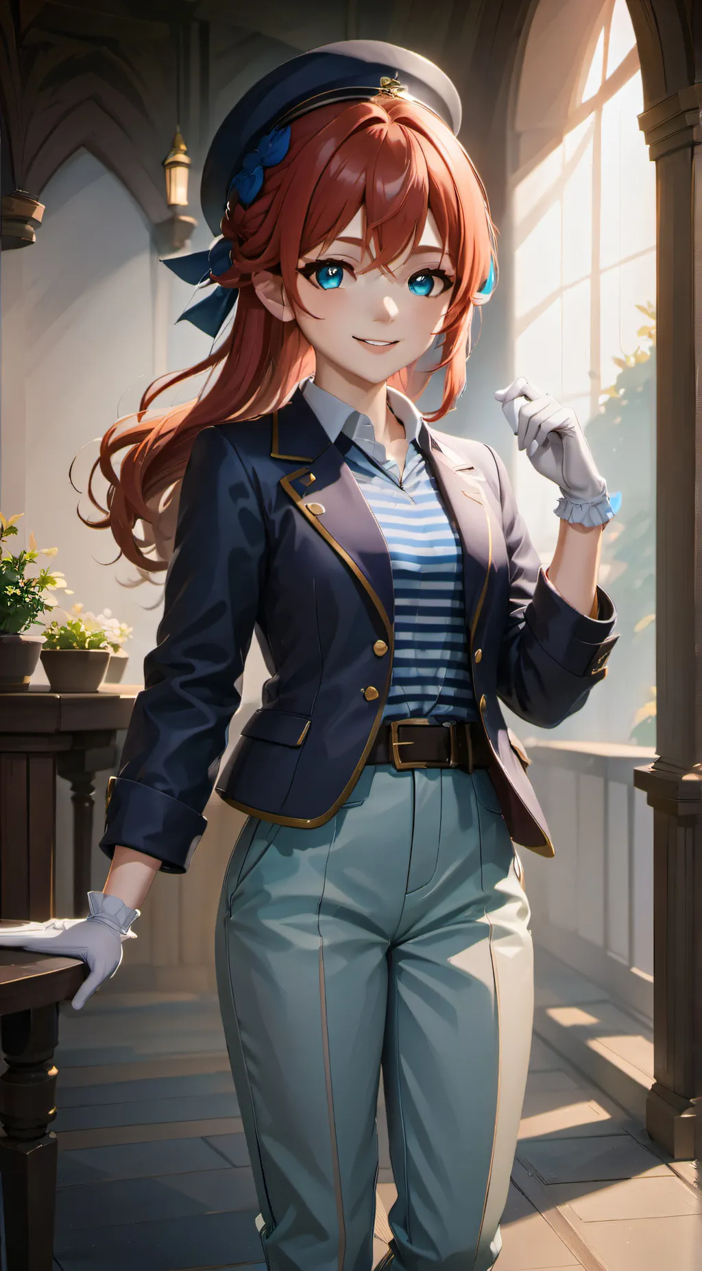 ai character: Bacon hair Girl background