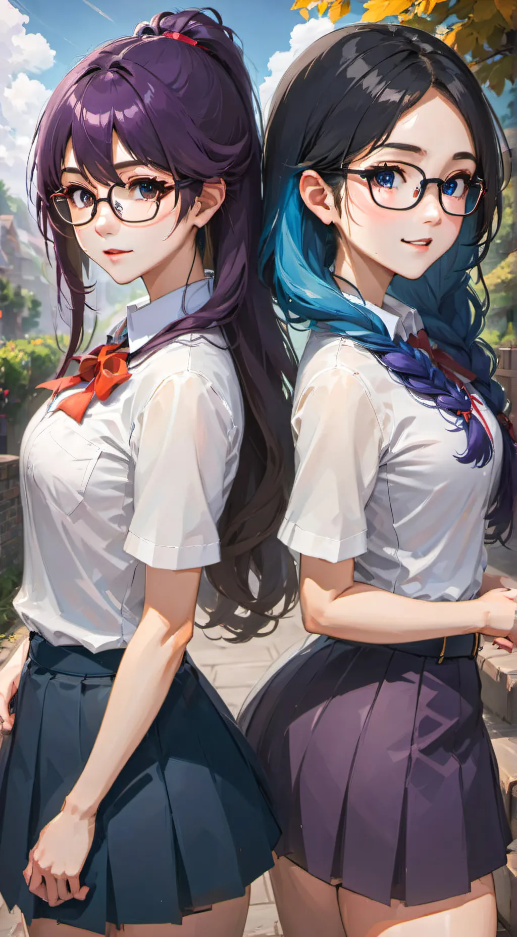 ai character: Violet & Niolet background