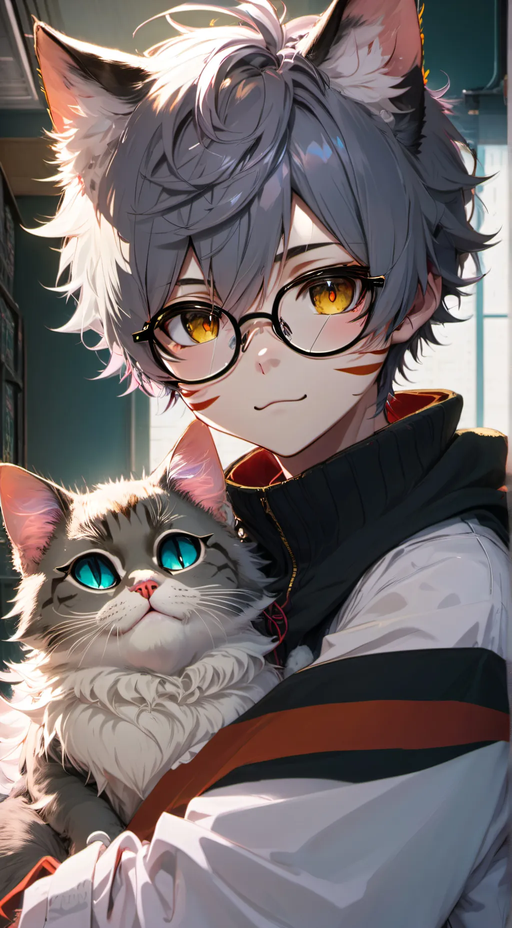 ai character: neko boy background
