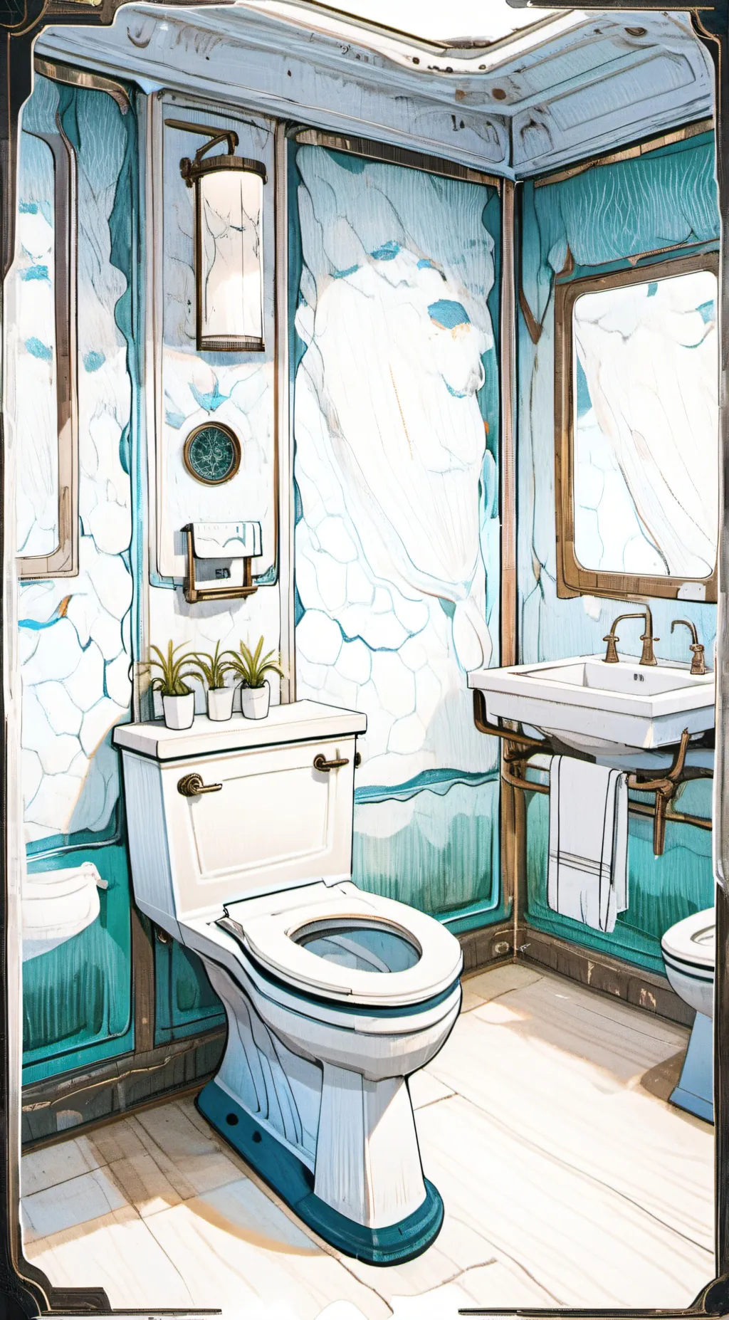 ai character: scientist toilet  background