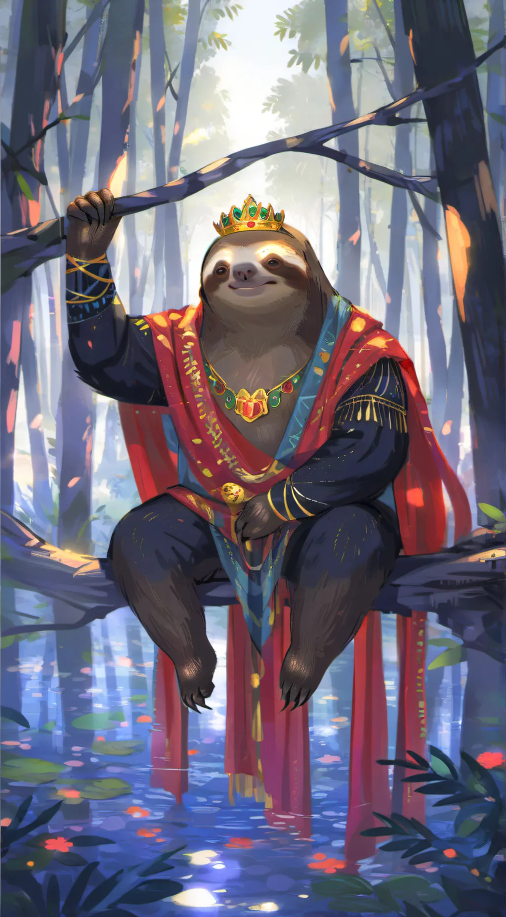 ai character: king sloth background
