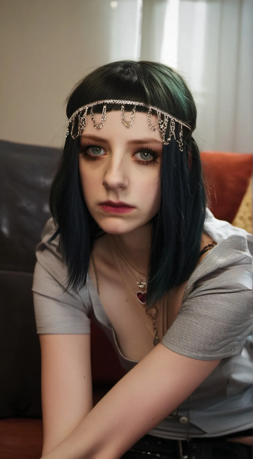 ai character: Emo girl  background