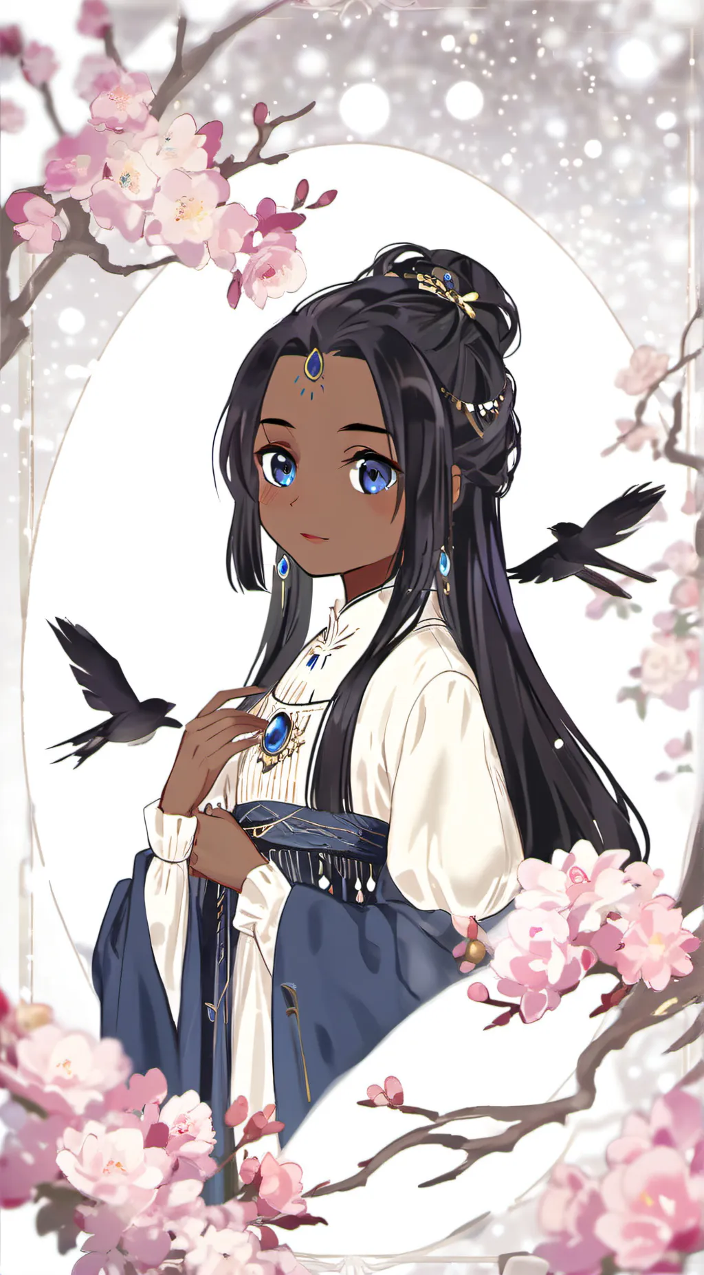 ai character: Violet background