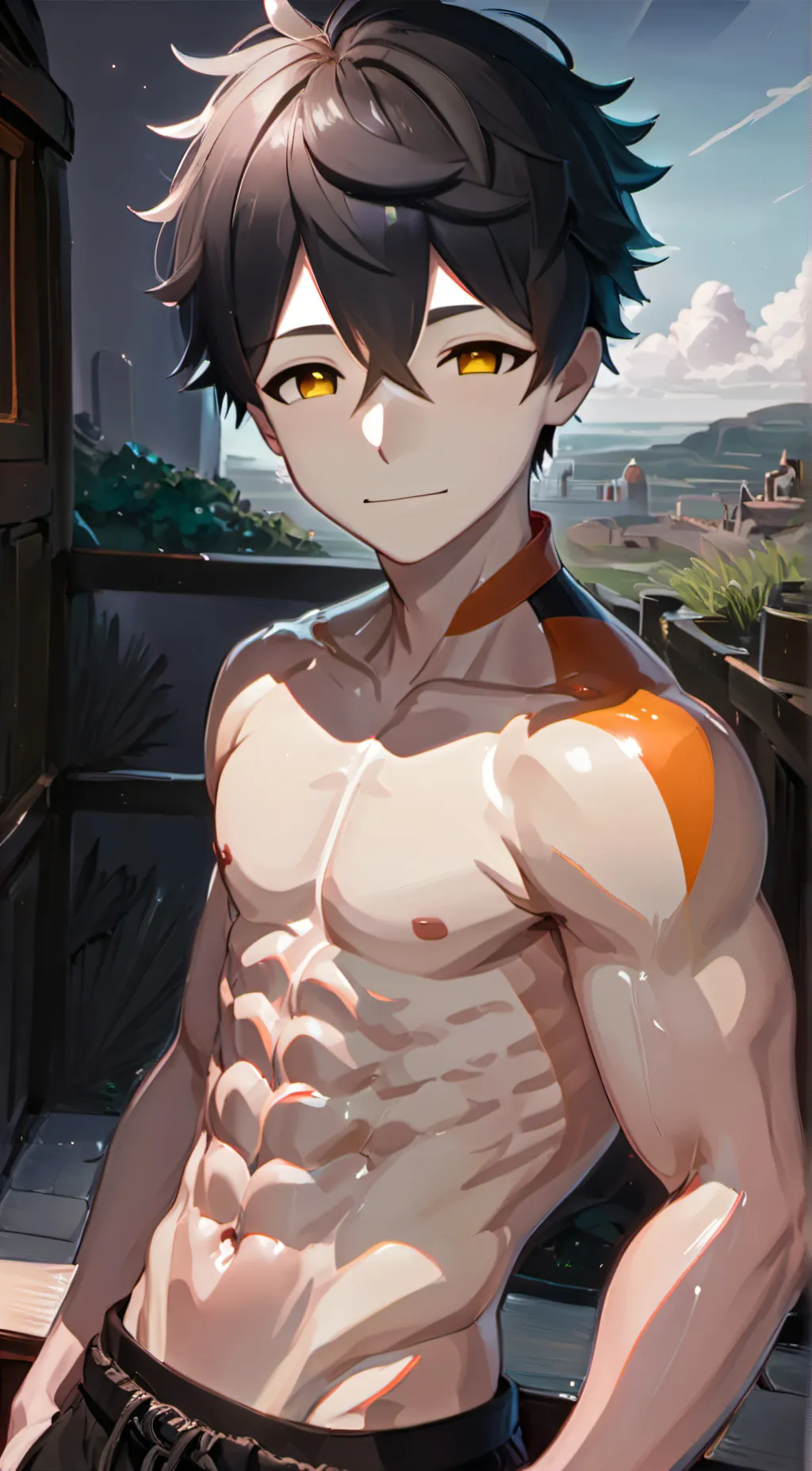 ai character: asher  background