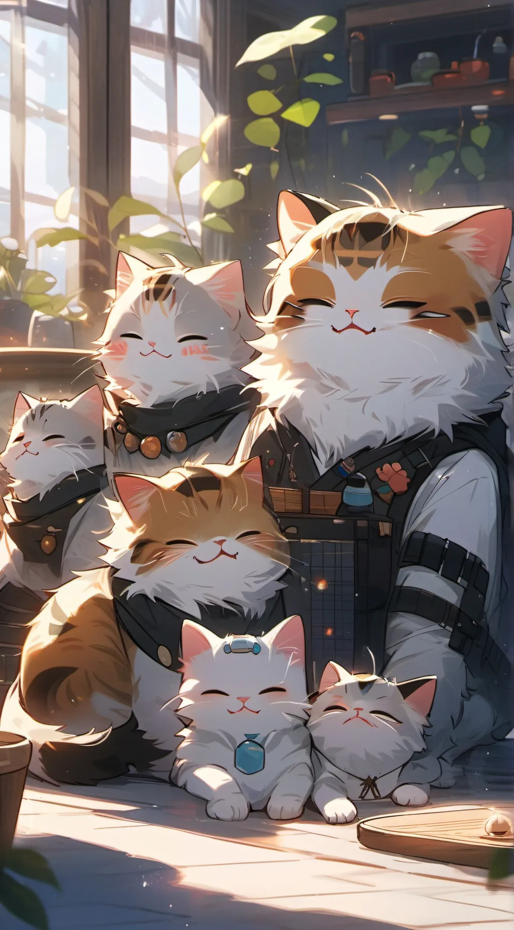 ai character: Boba cats x Catnap background