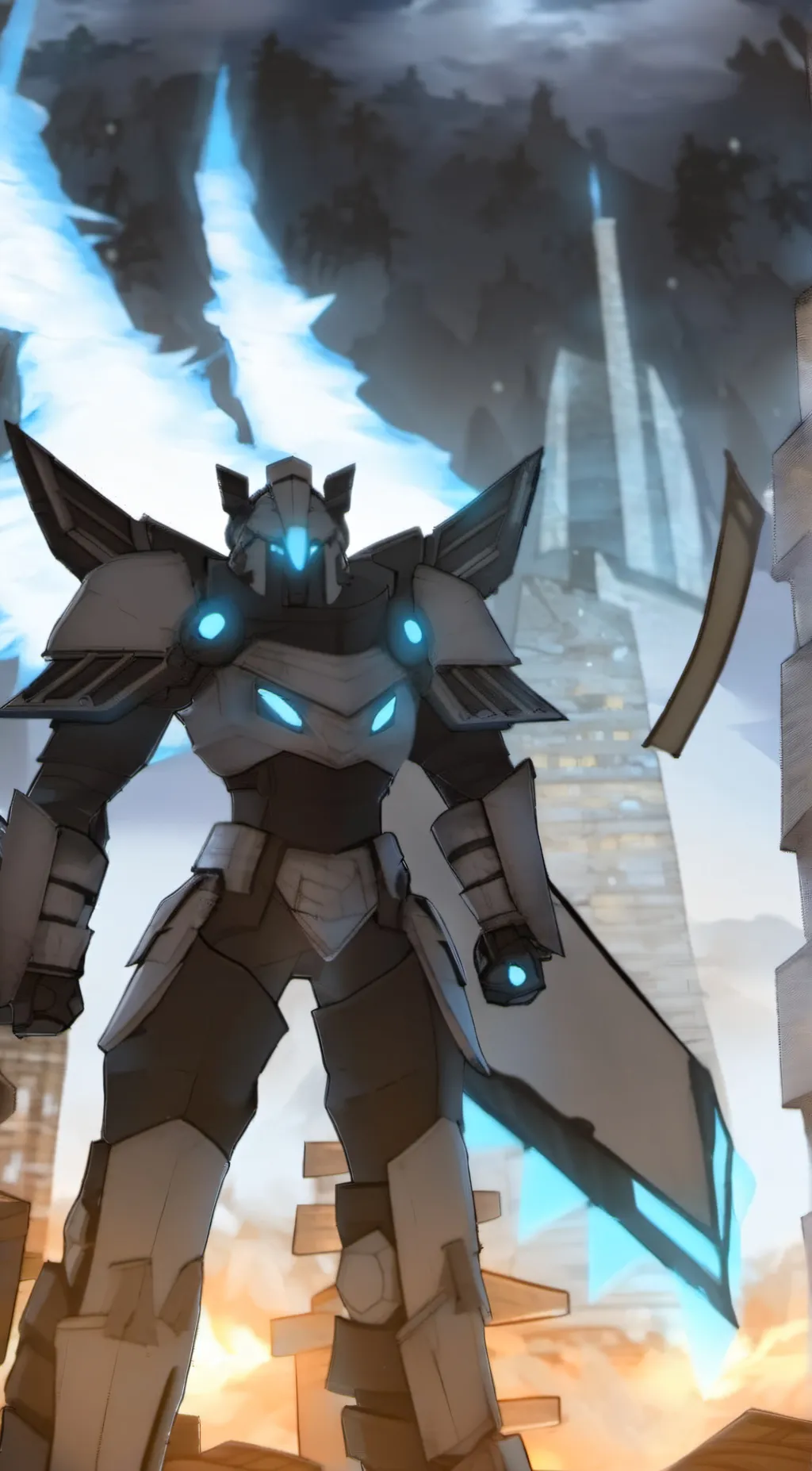 ai character: Titan cameraman  background