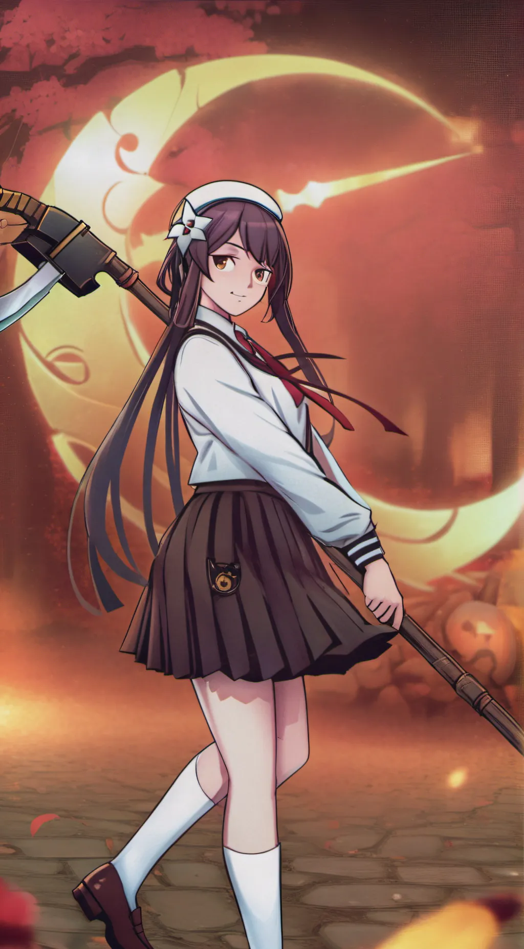 ai character: Violet background