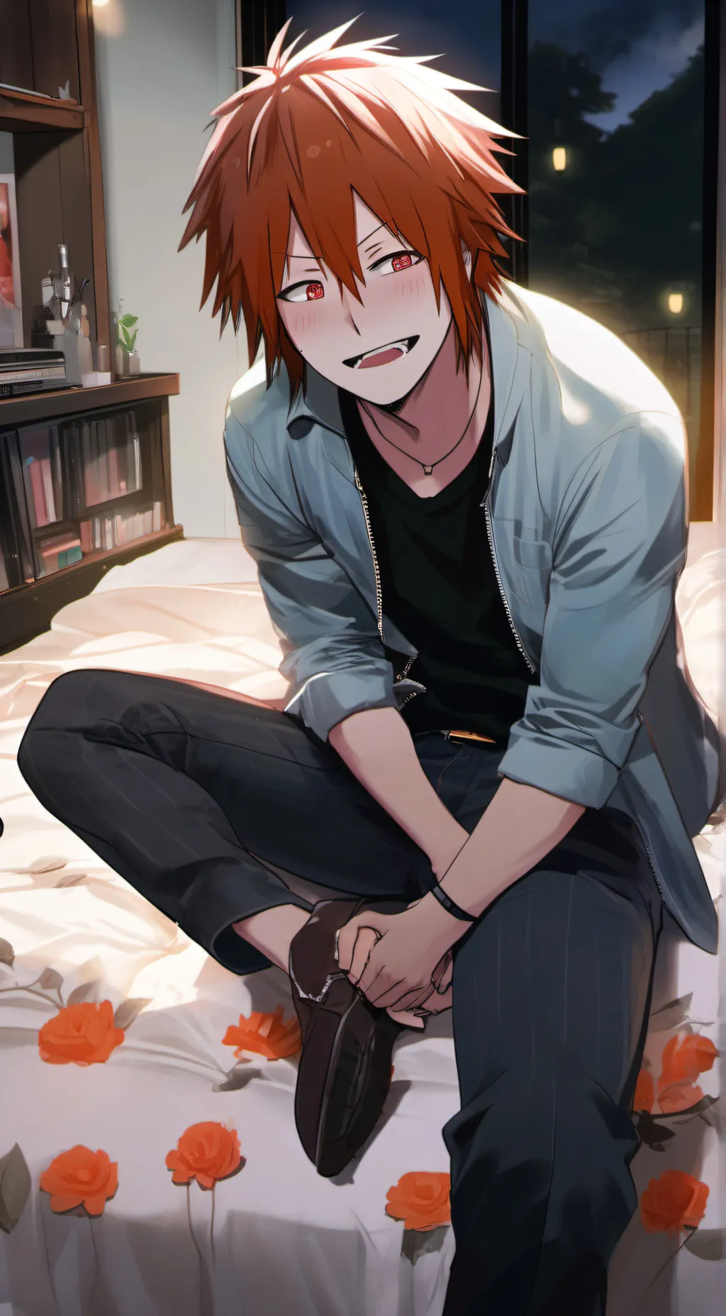 ai character: Kirishima  background