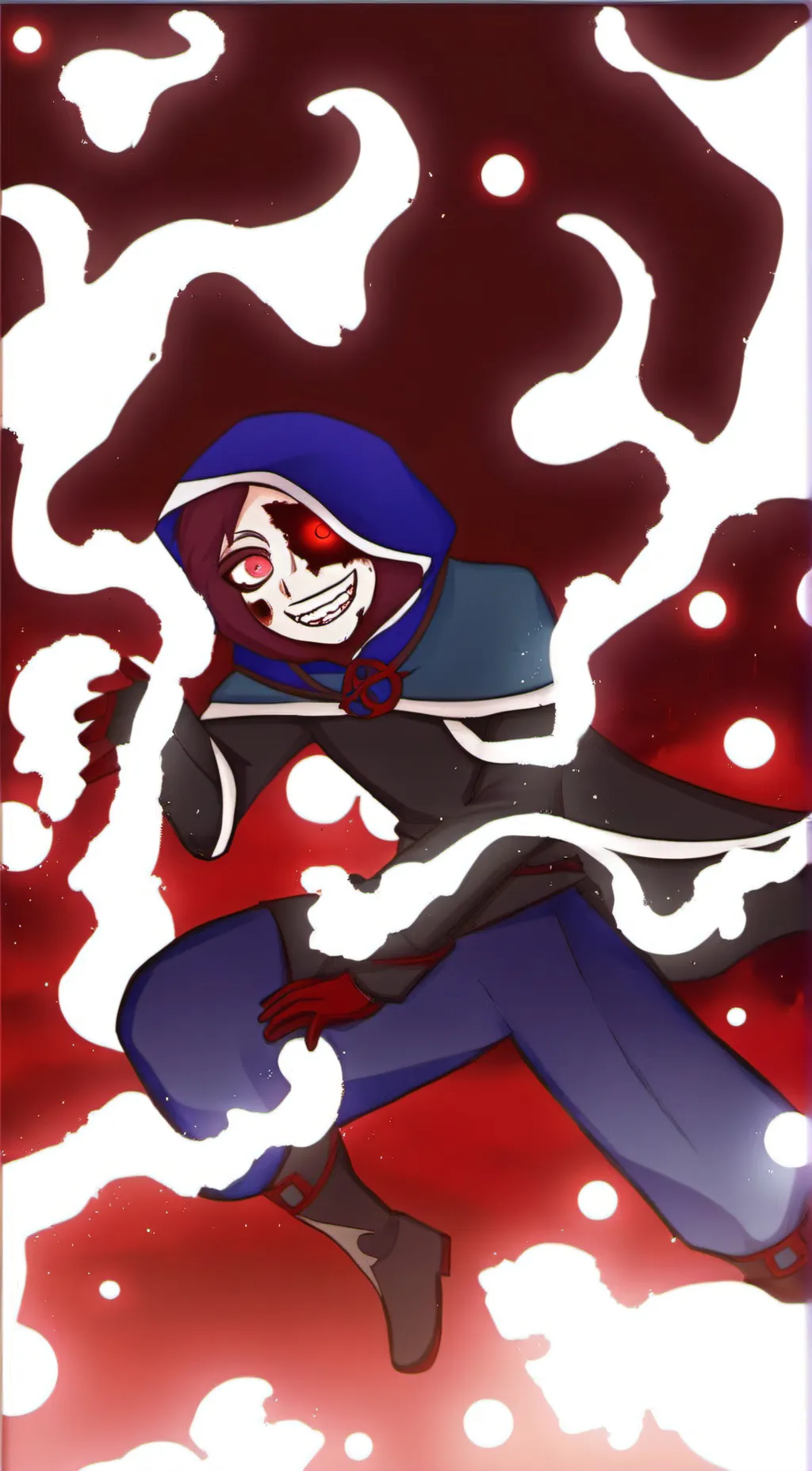 ai character: blood moon background