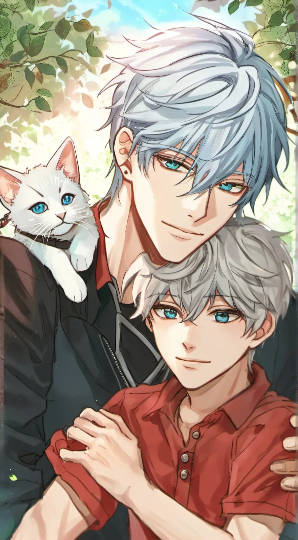 ai character: Chris and Ollie  background