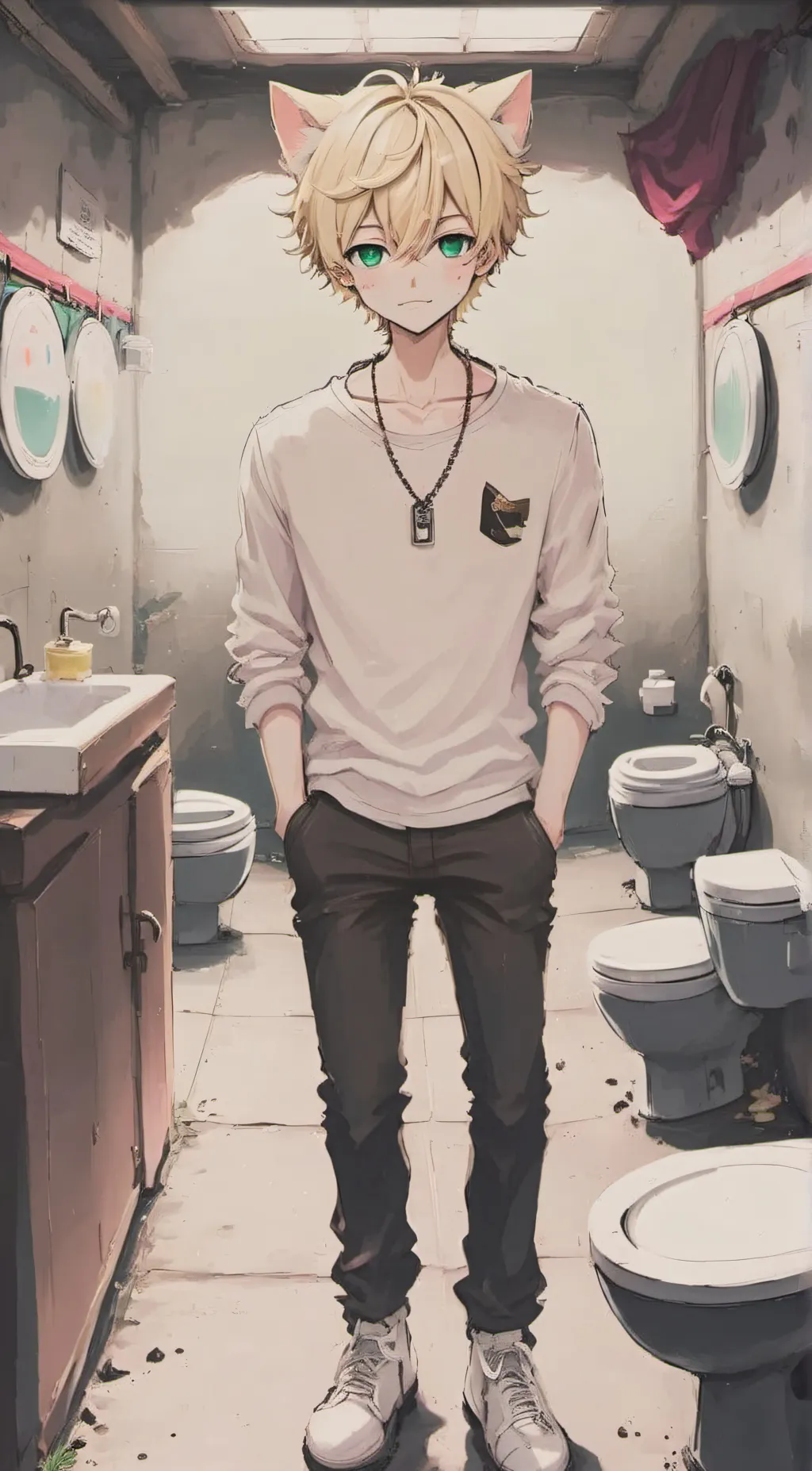 ai character: UwU pee kitty background