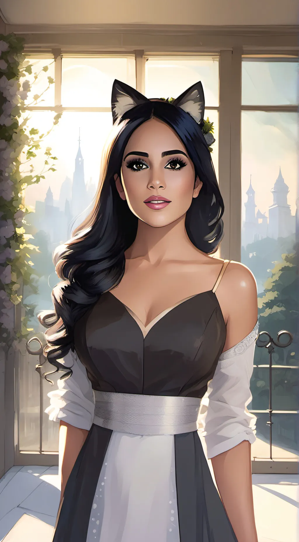 ai character: Amber background