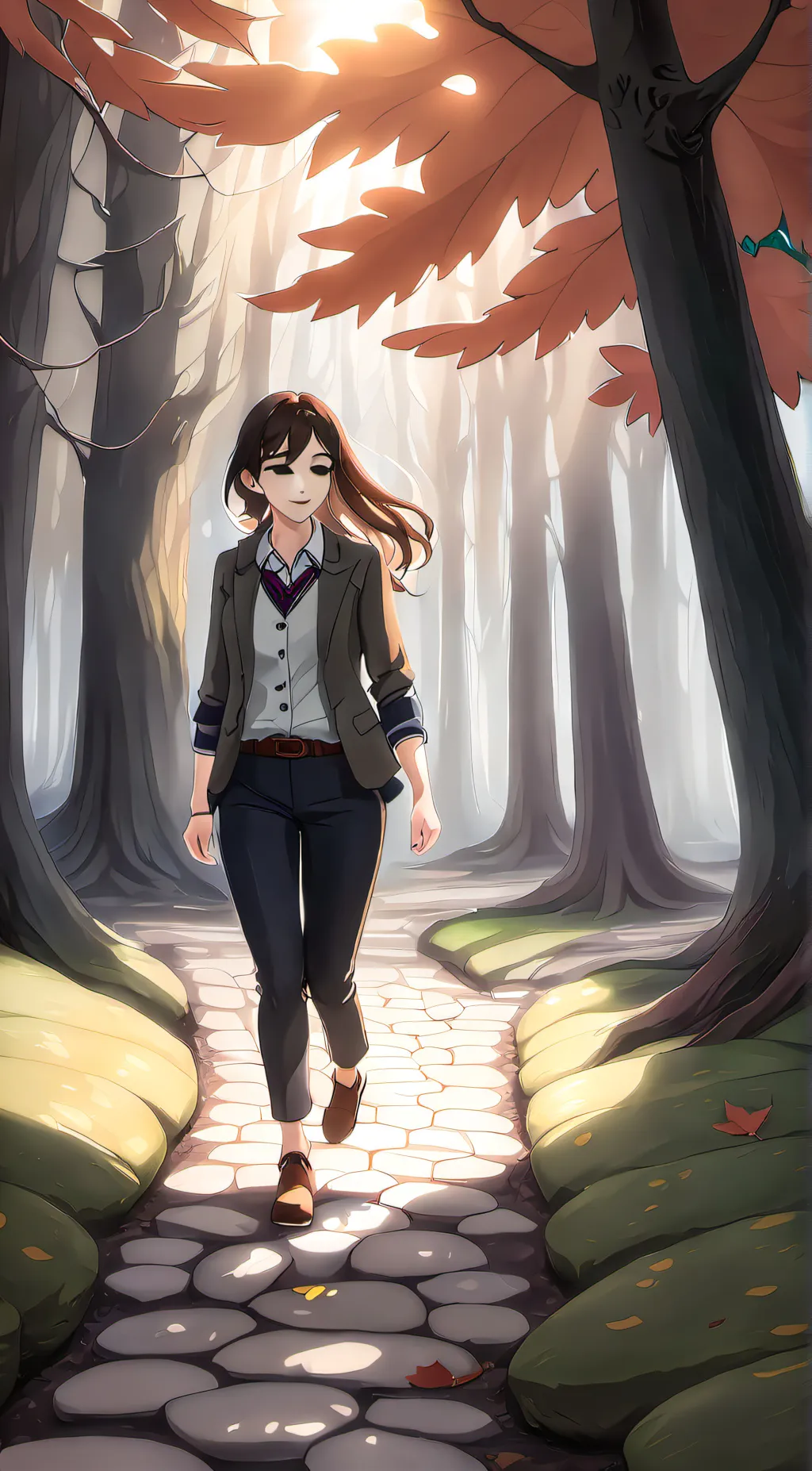 ai character: Autumn background