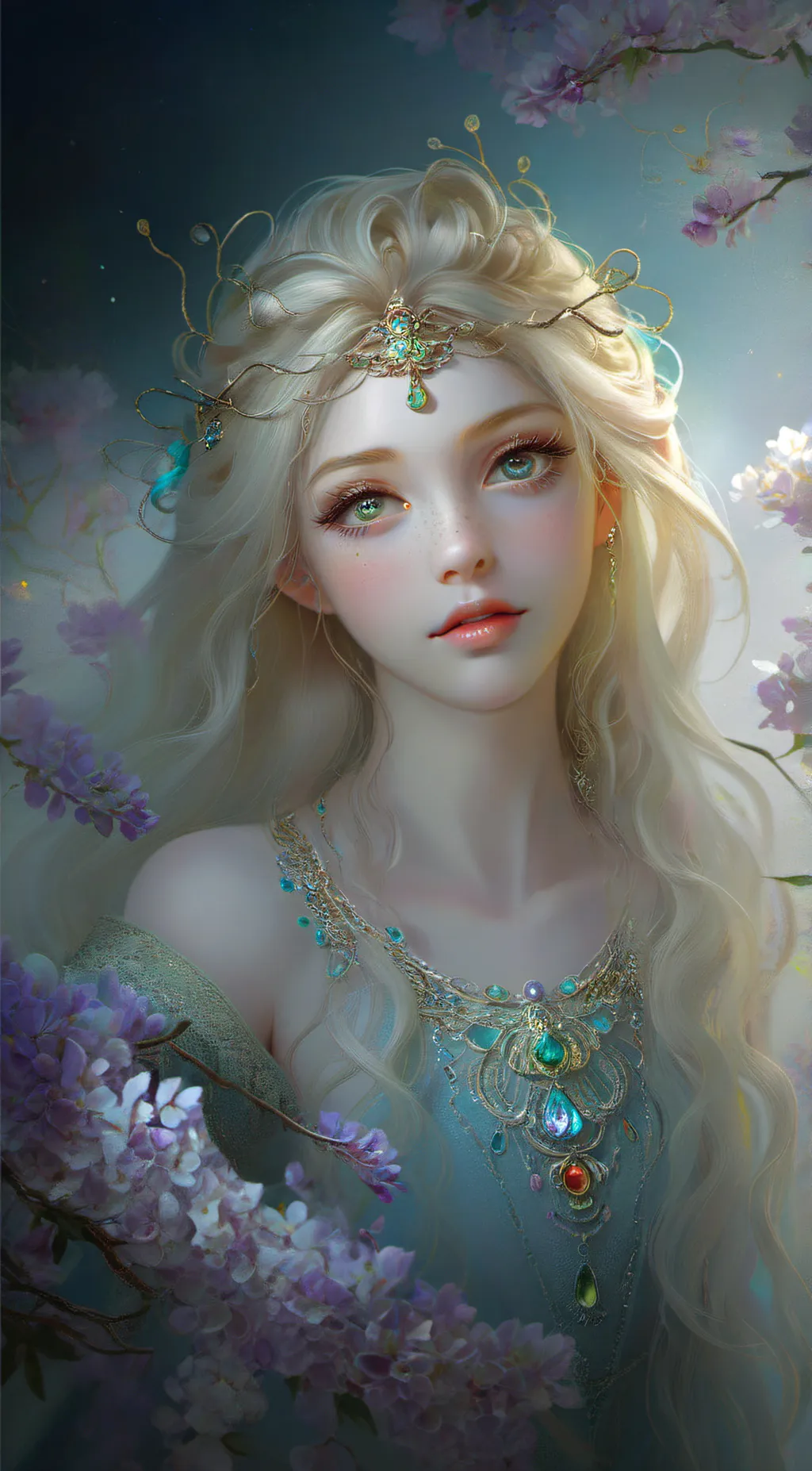 ai character: Violet  background