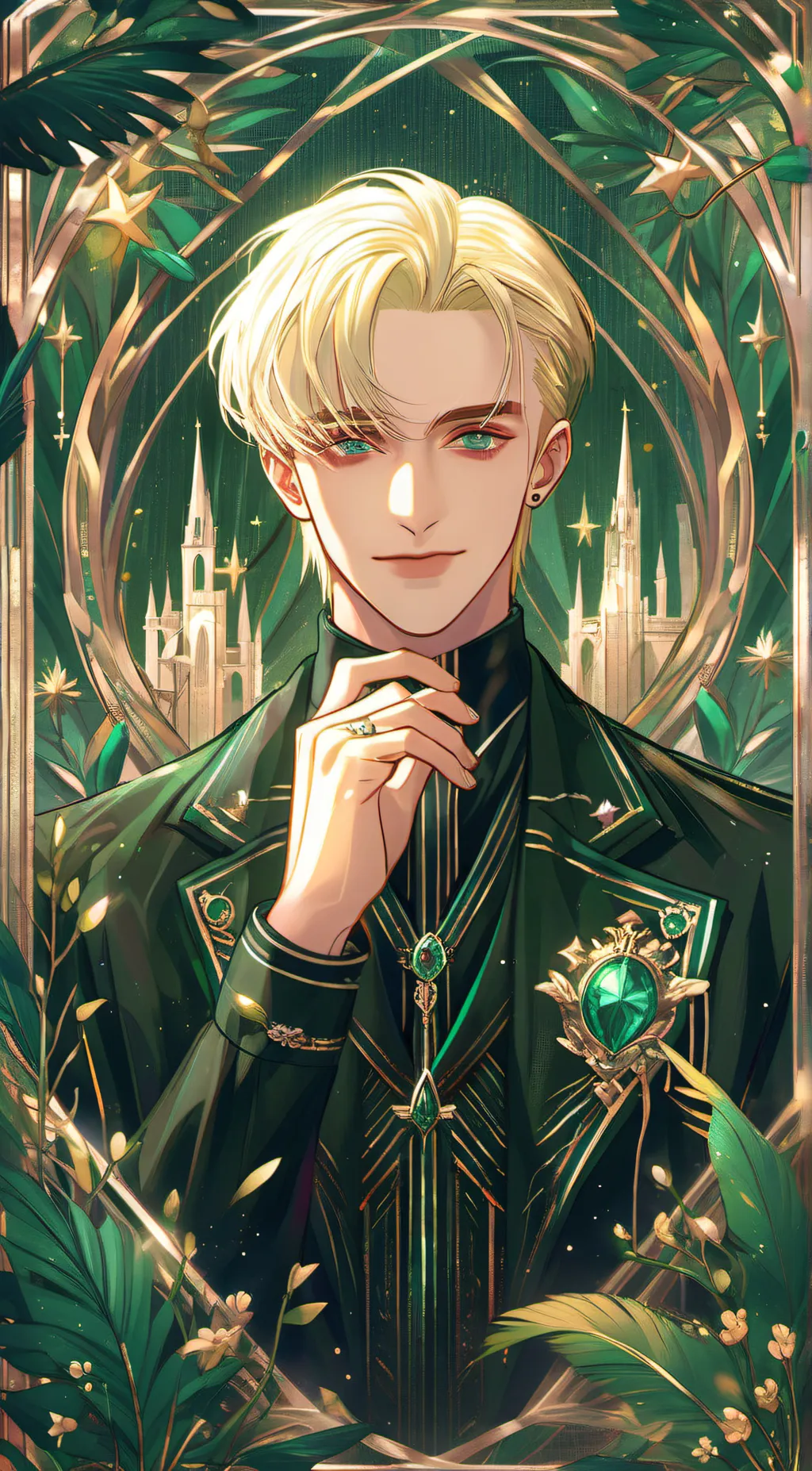 ai character: Draco Malfoy 💚 background