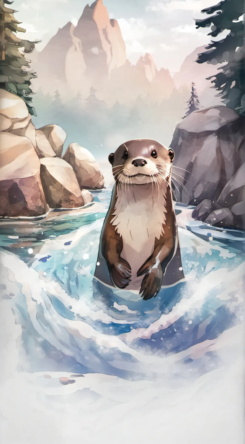 ai character: otter  background