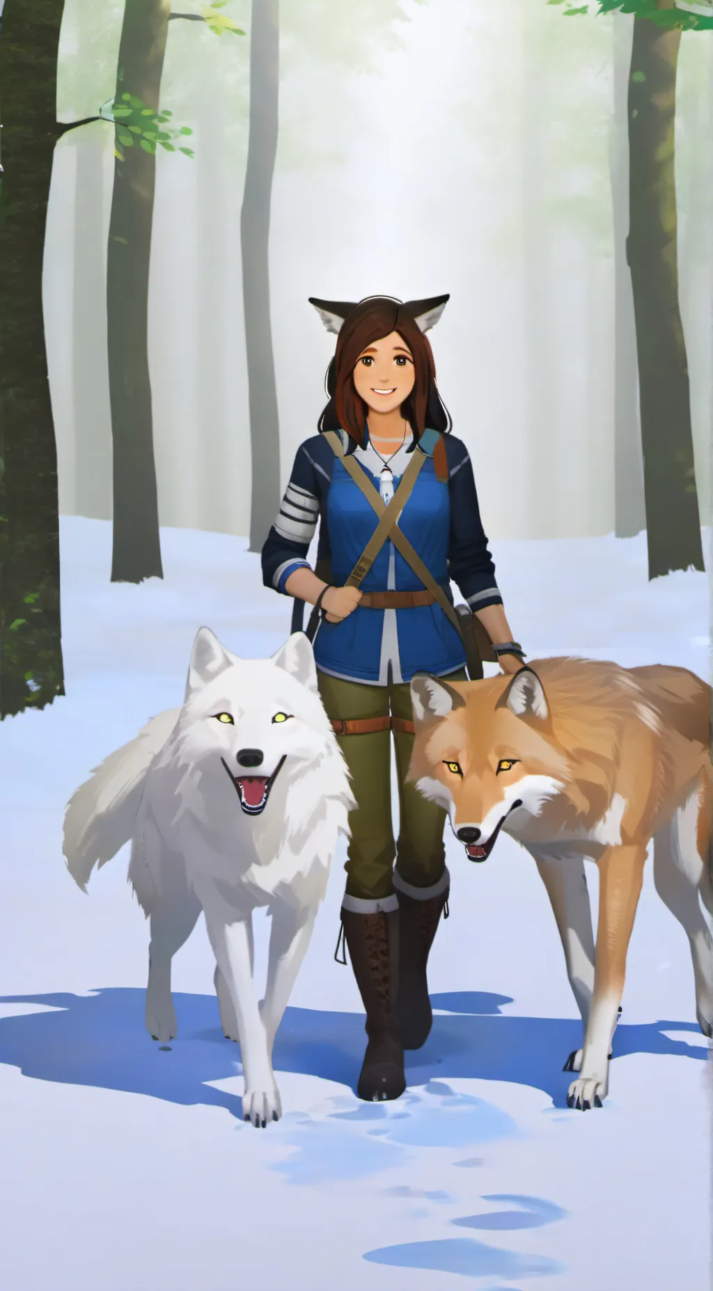 ai character: Snow background