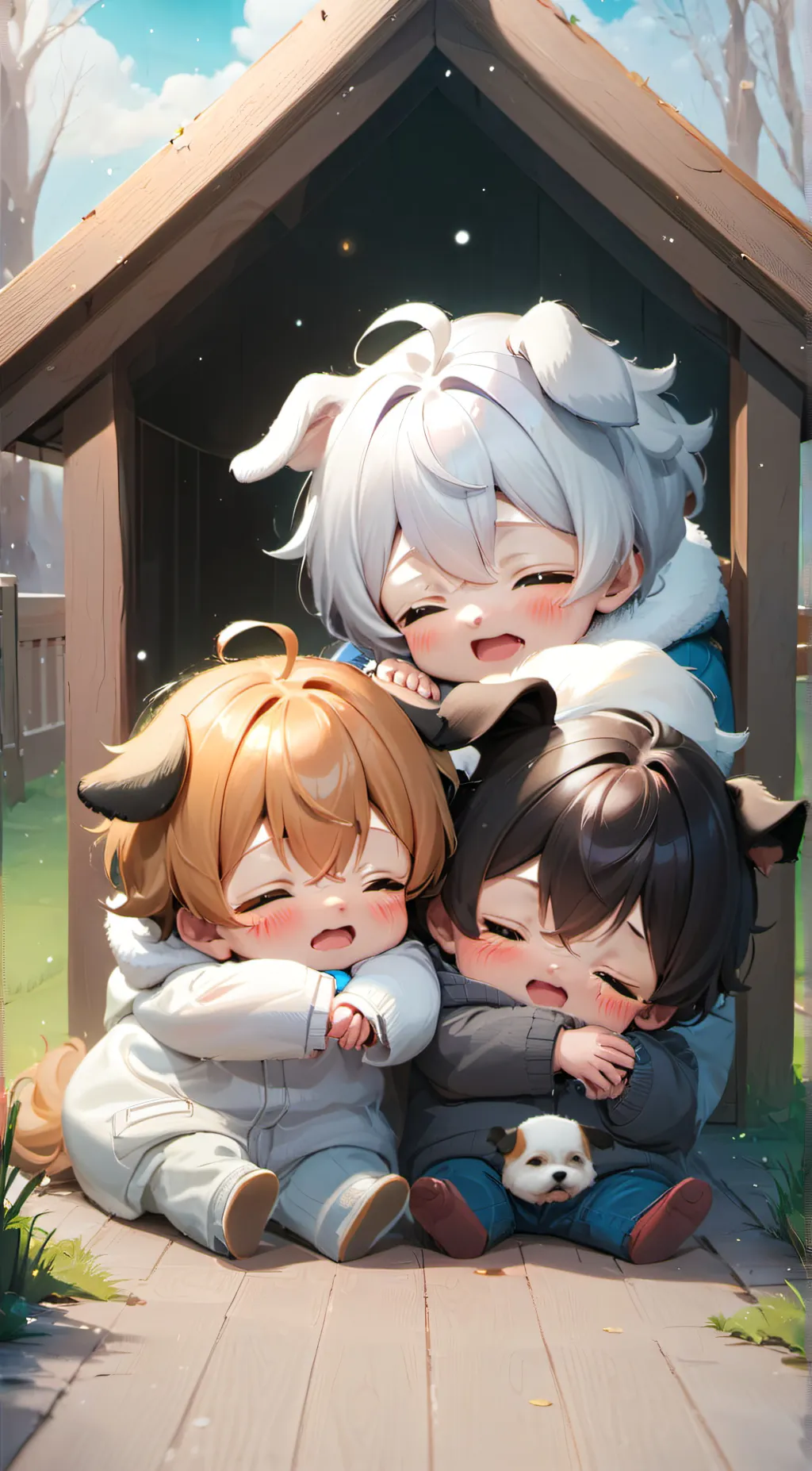 ai character: Doggy brothers  background