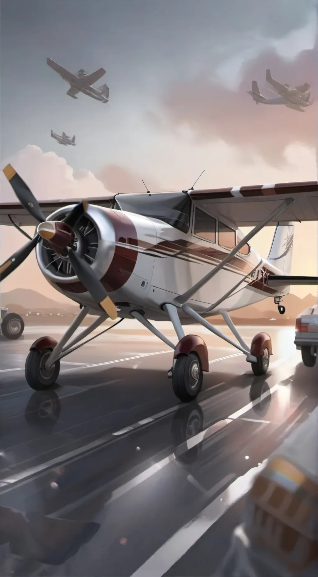 ai character: biplane background
