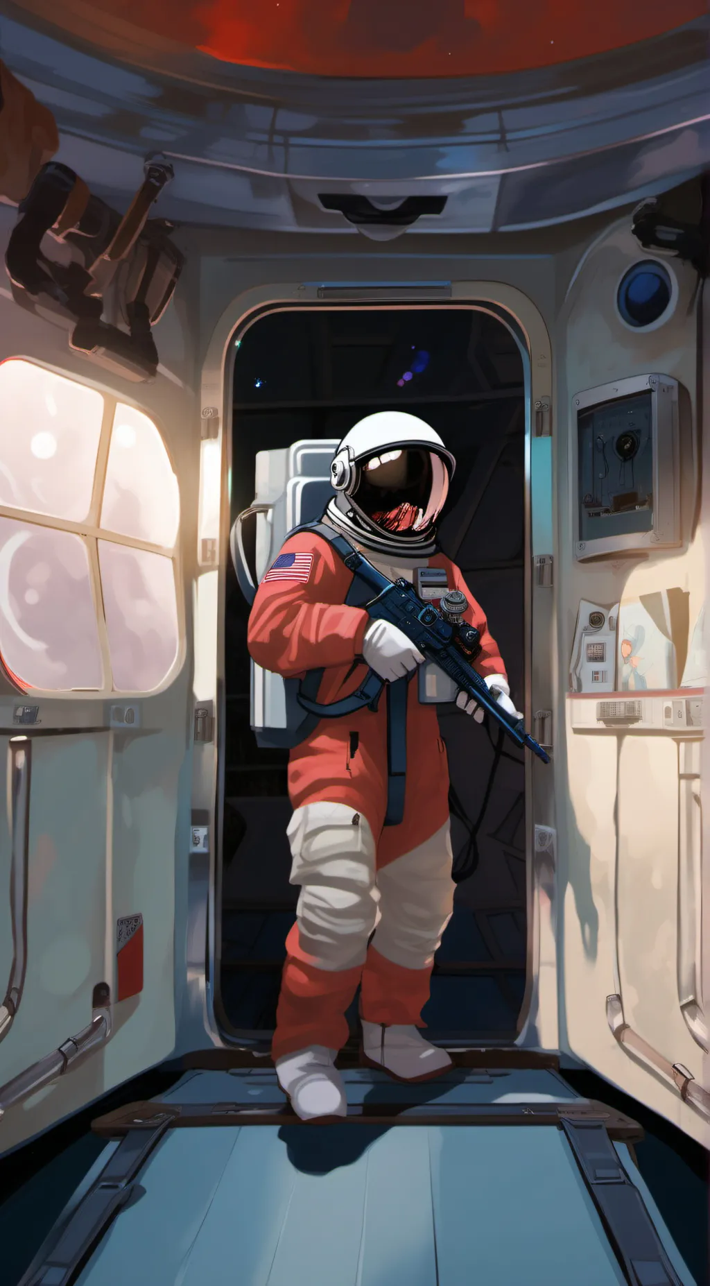 ai character: red background