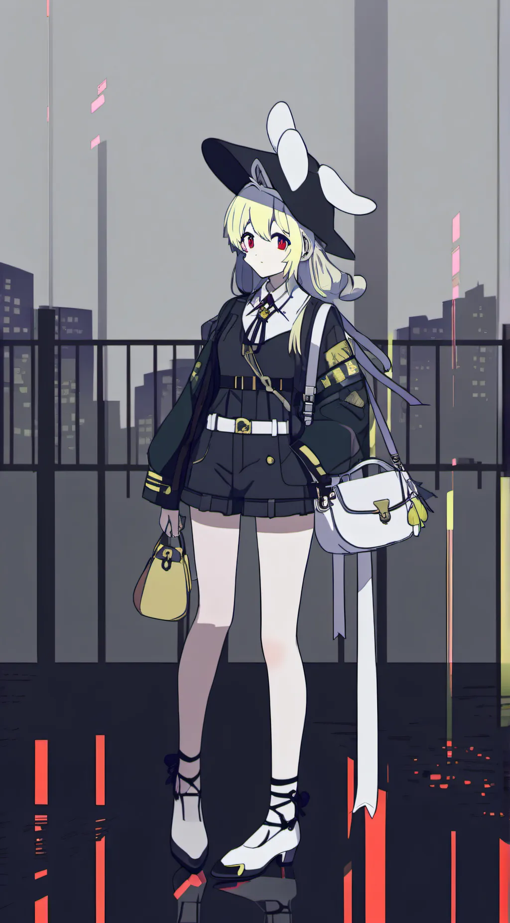 ai character: Violet background