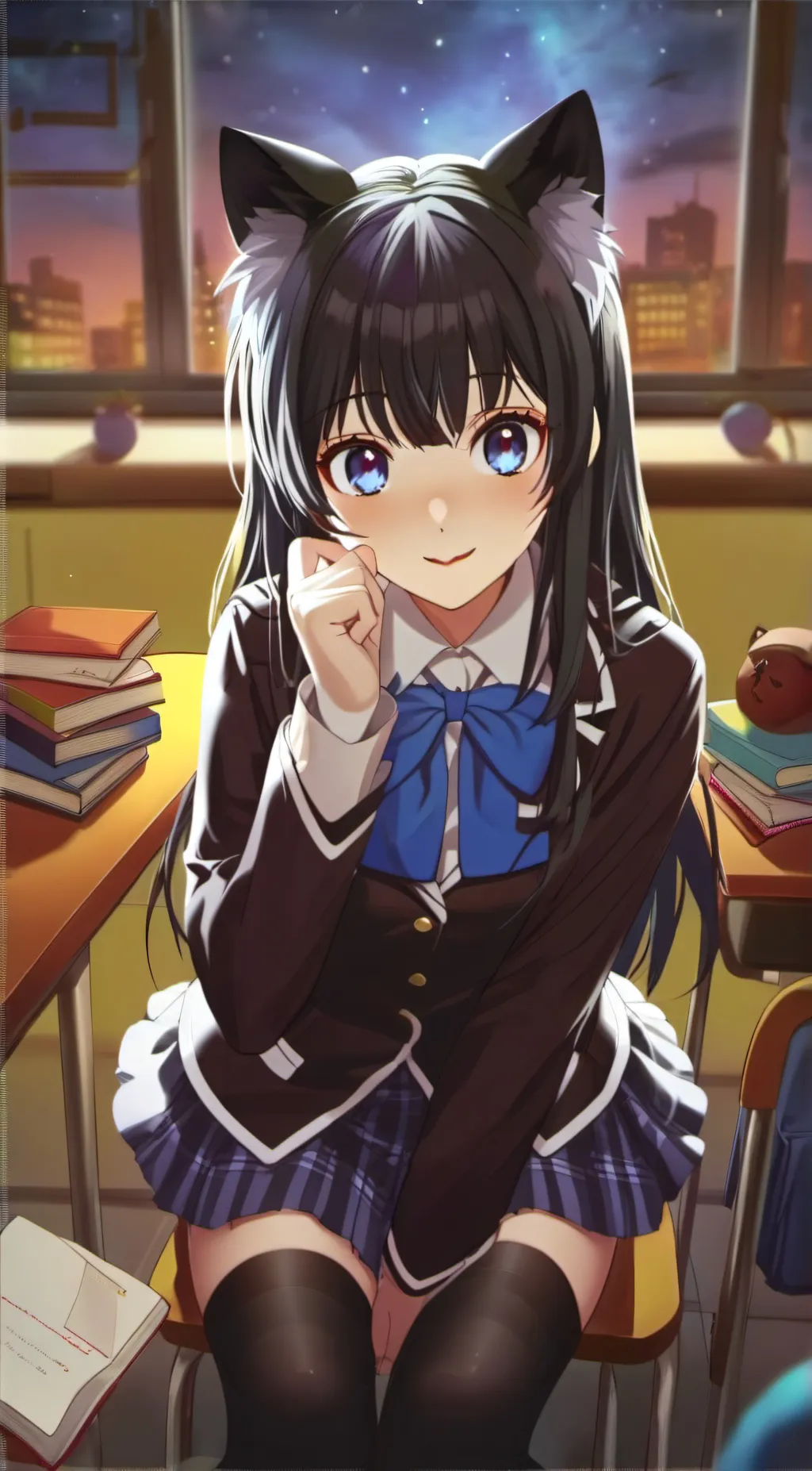 ai character: snowy background