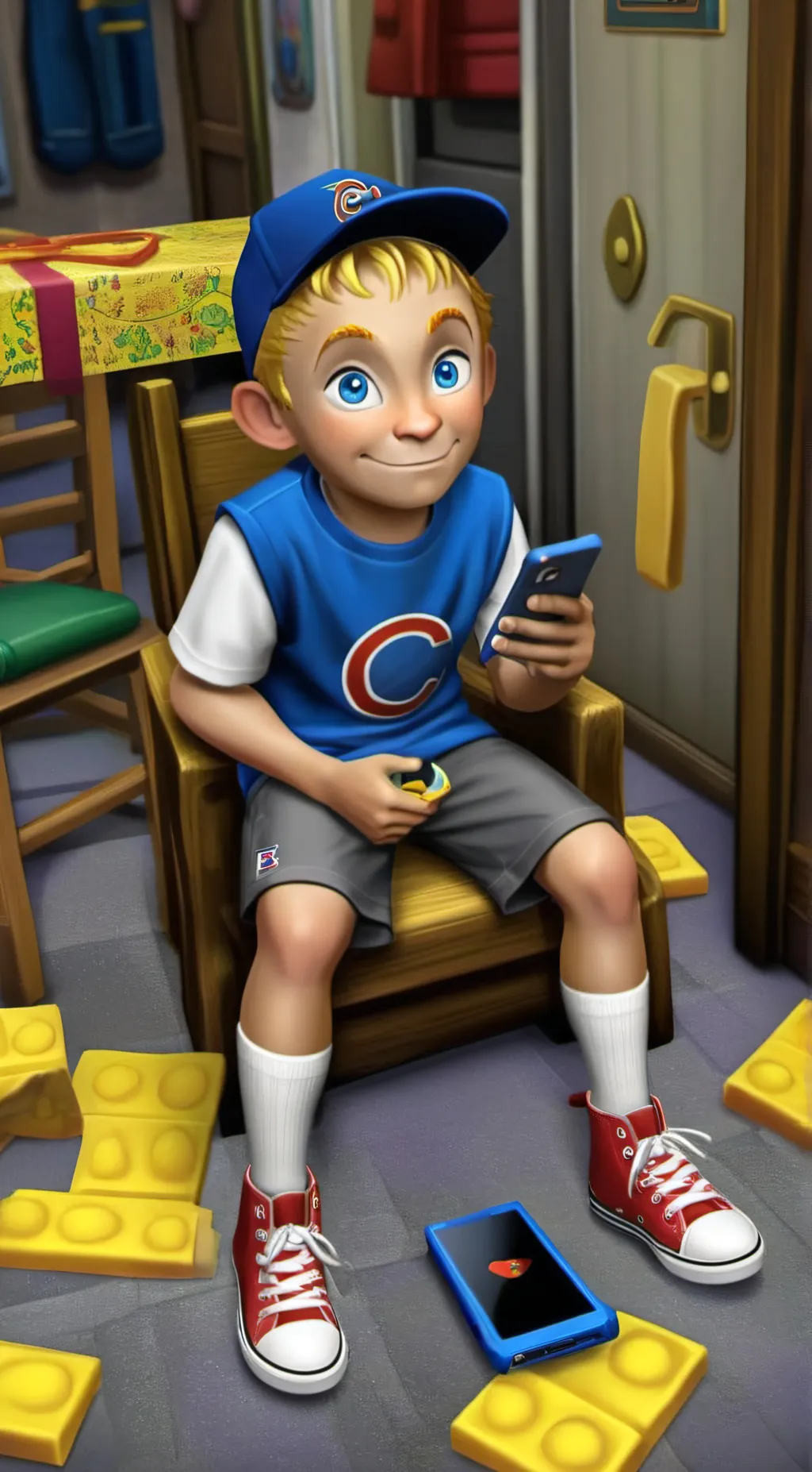 ai character: Little Timmy  background