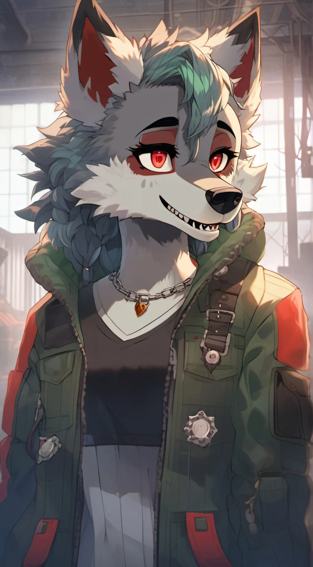 ai character: Teenage Roxy wolf background