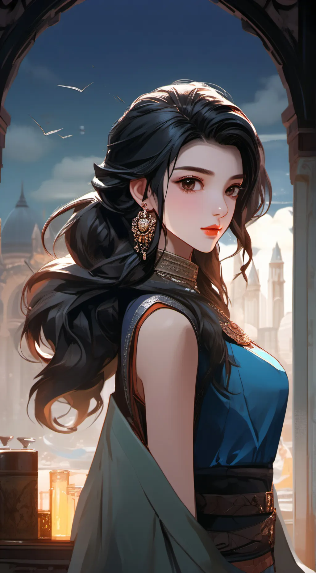 ai character: Lavender background