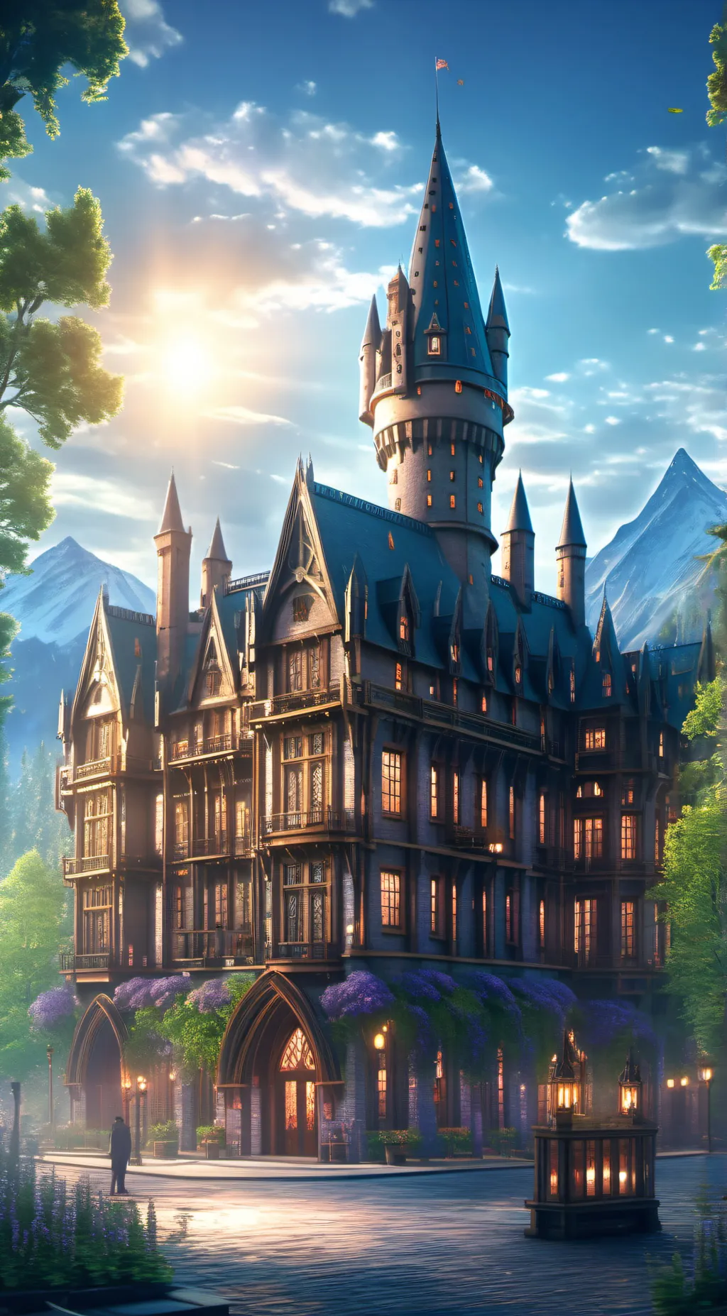 ai character: D, M+V tower background