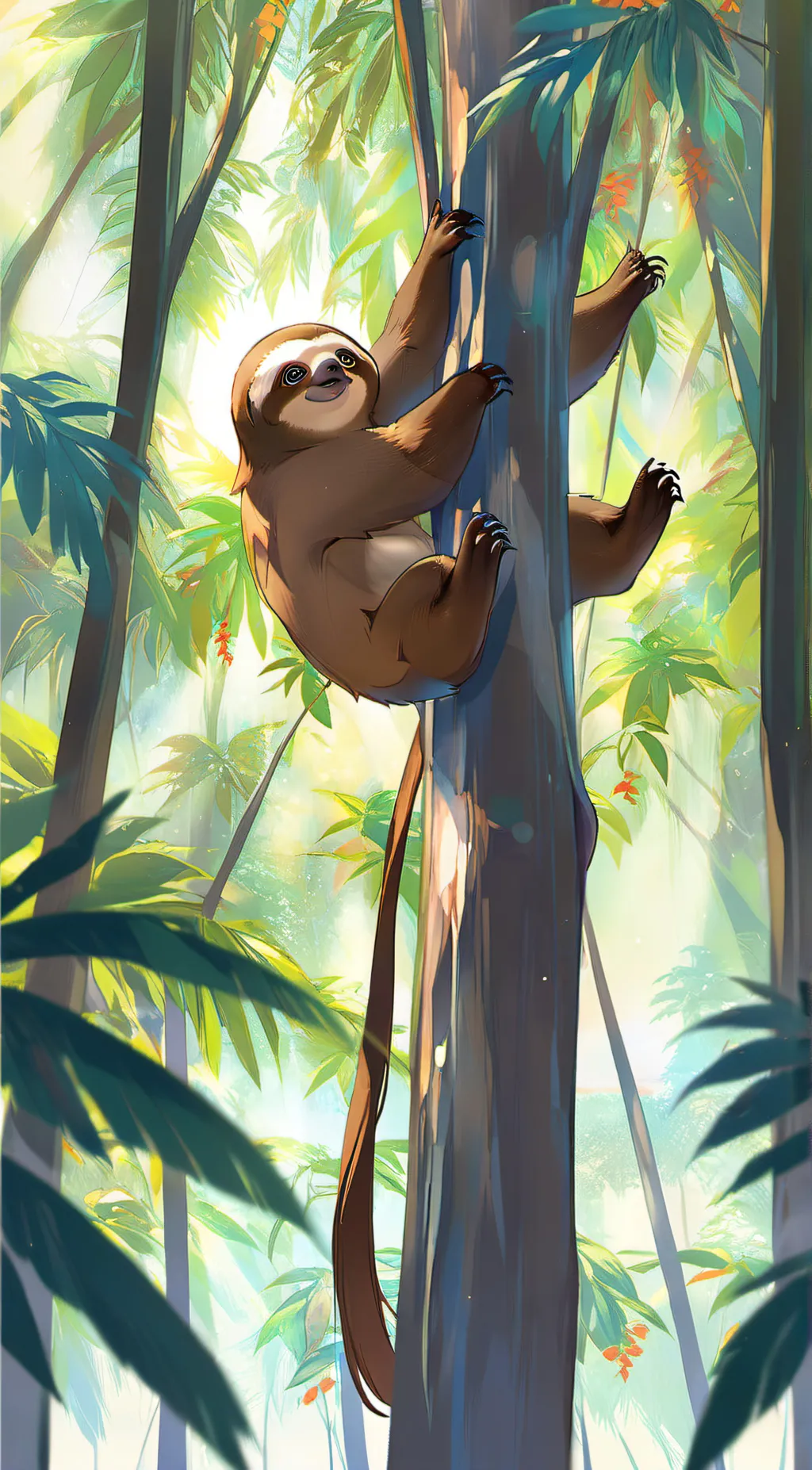 ai character: pet sloth  background