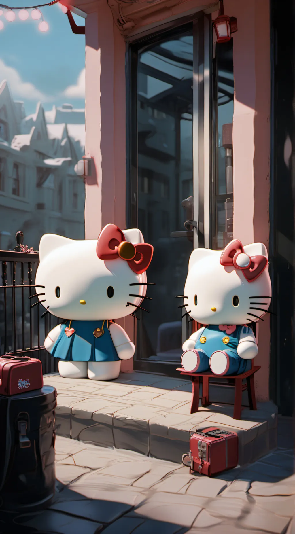 ai character: Hello kitty background