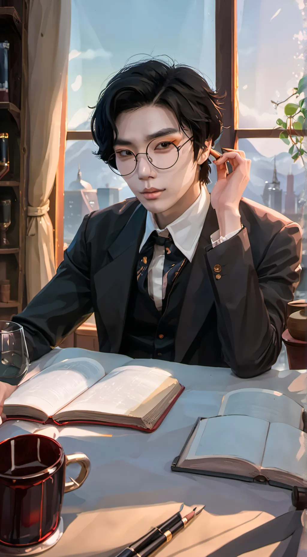 ai character: Arthur  background