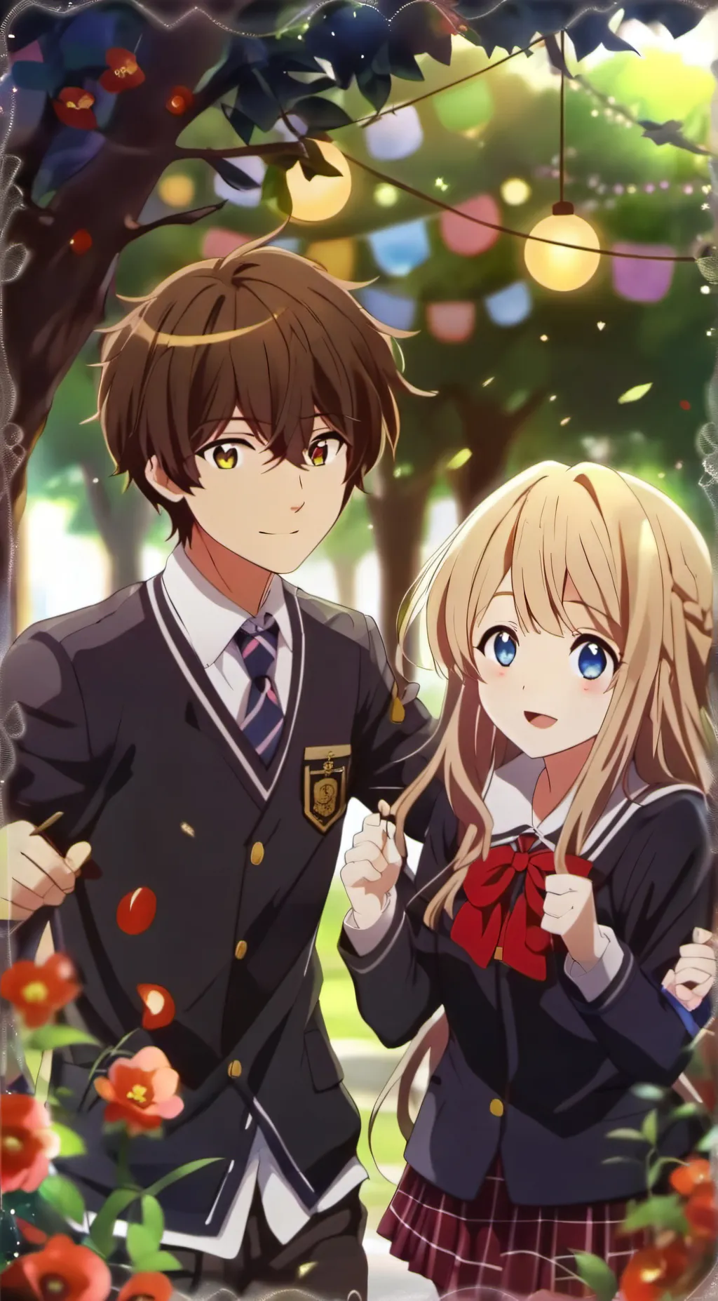 ai character: Lily and Lewis  background